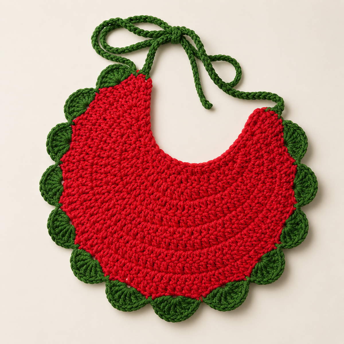 Hand-Crocheted Cotton Baby Bib Strawberry