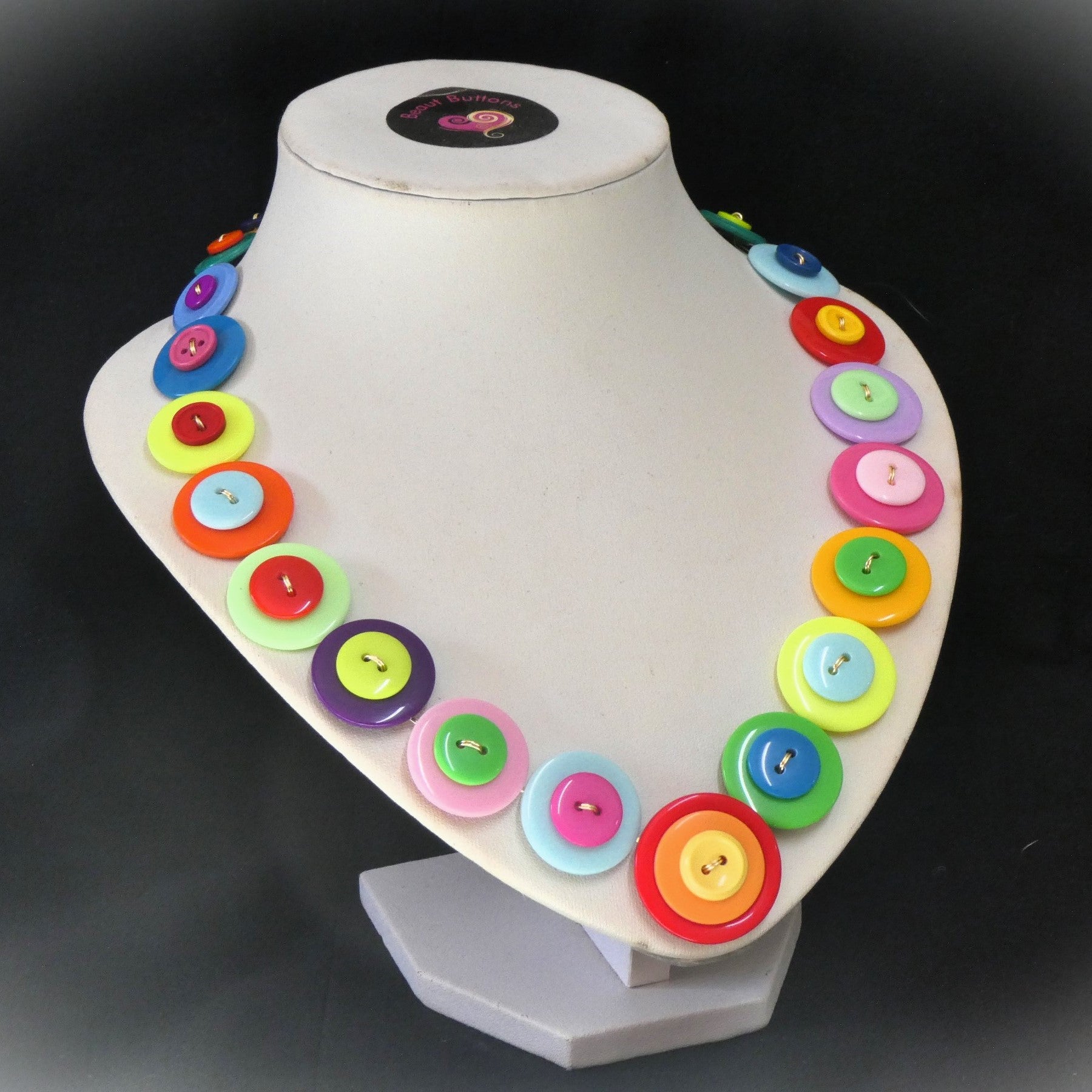 Button necklace - True Colours