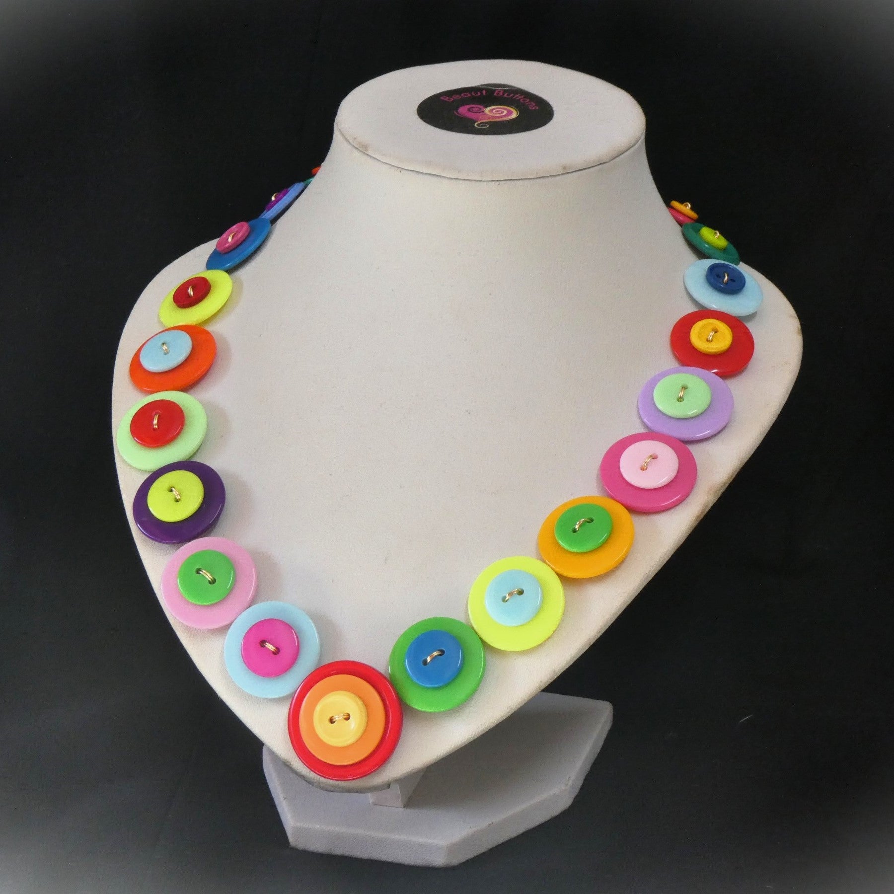 Button necklace - True Colours
