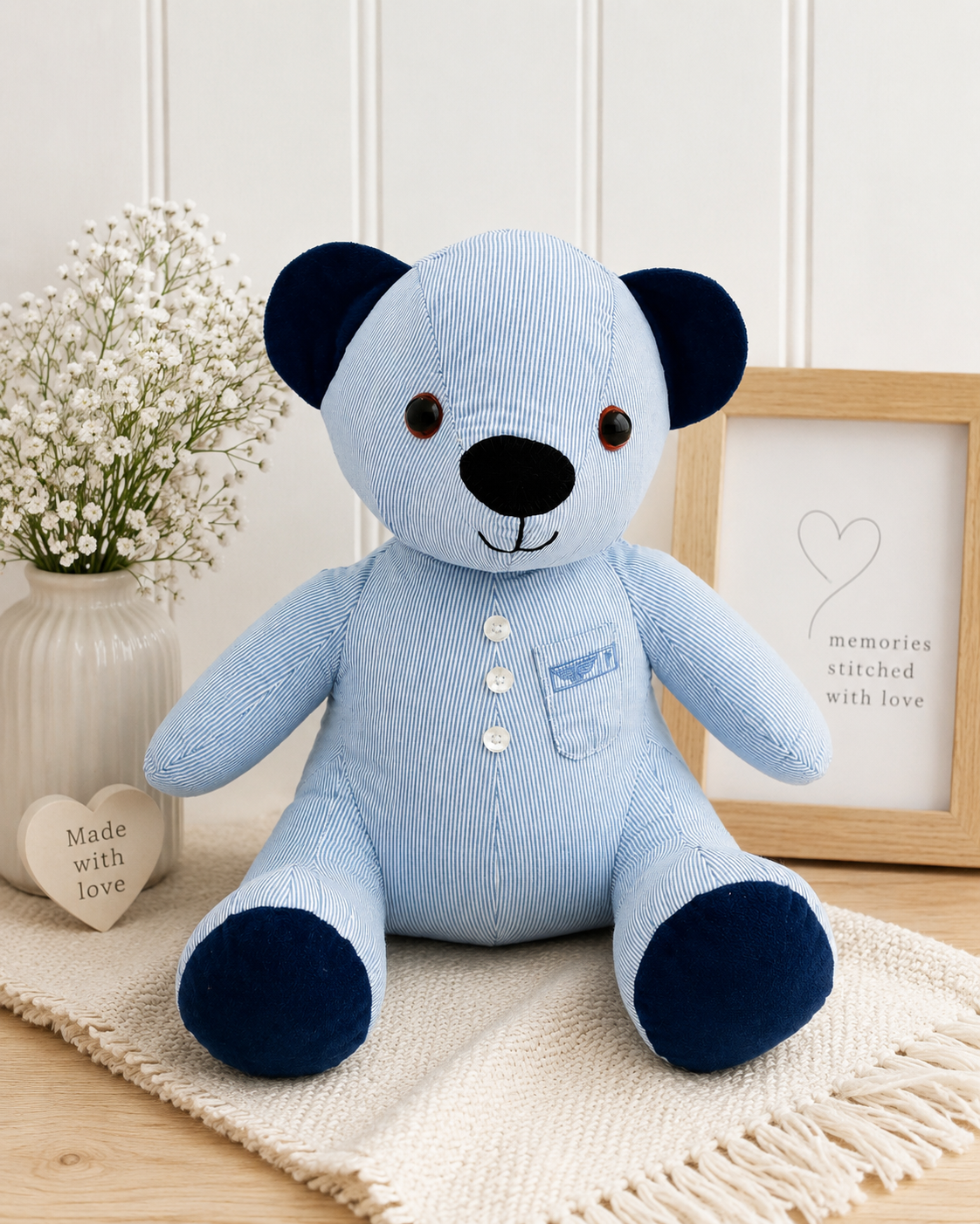 Custom Memory Bear – Made from Your Loved Ones Clothes | Keepsake Teddy Bear | Remberence Teddy Bear