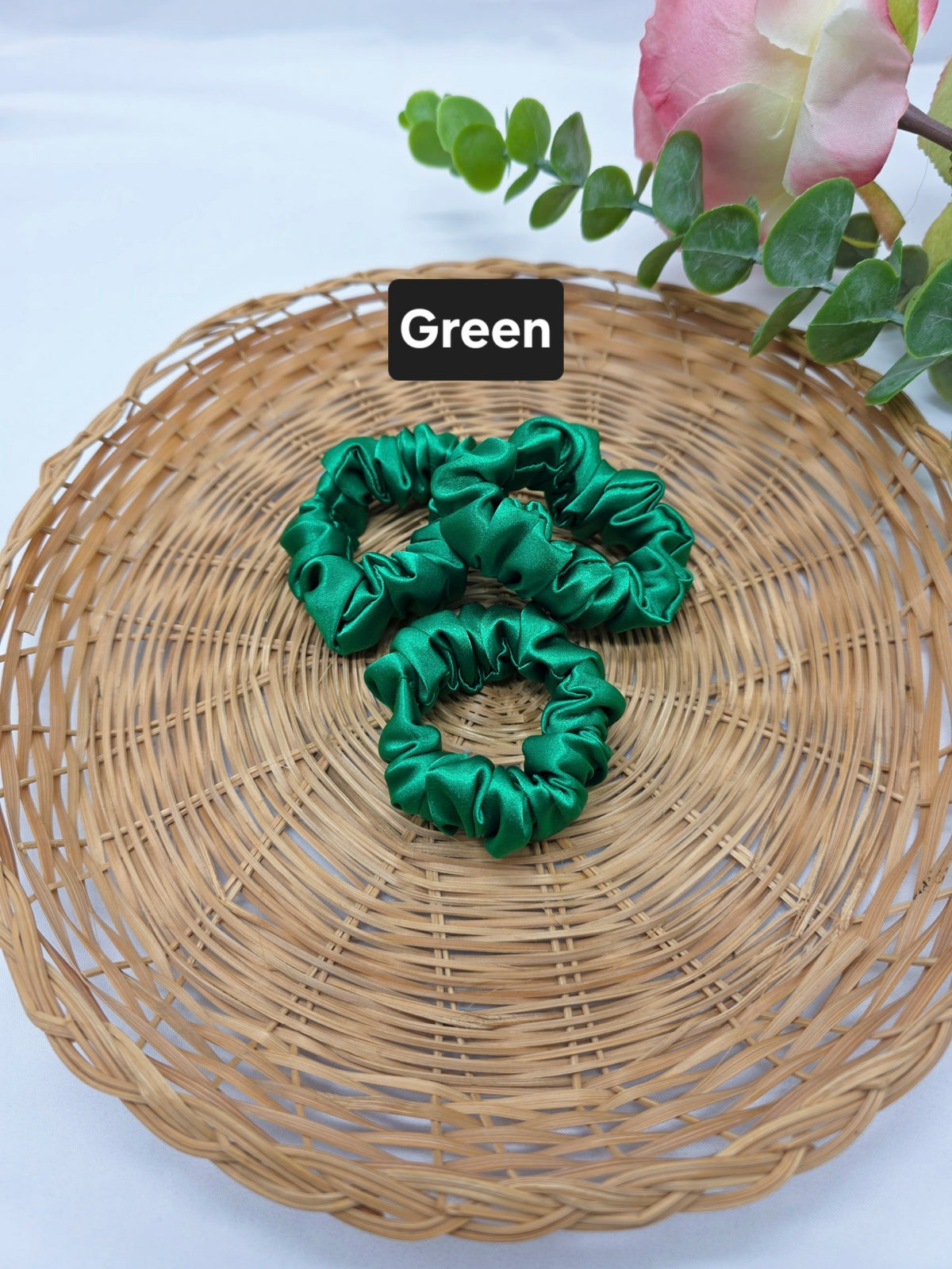 Mini Satin Scrunchies, Ponytail Bands, Elastic Hair Ties