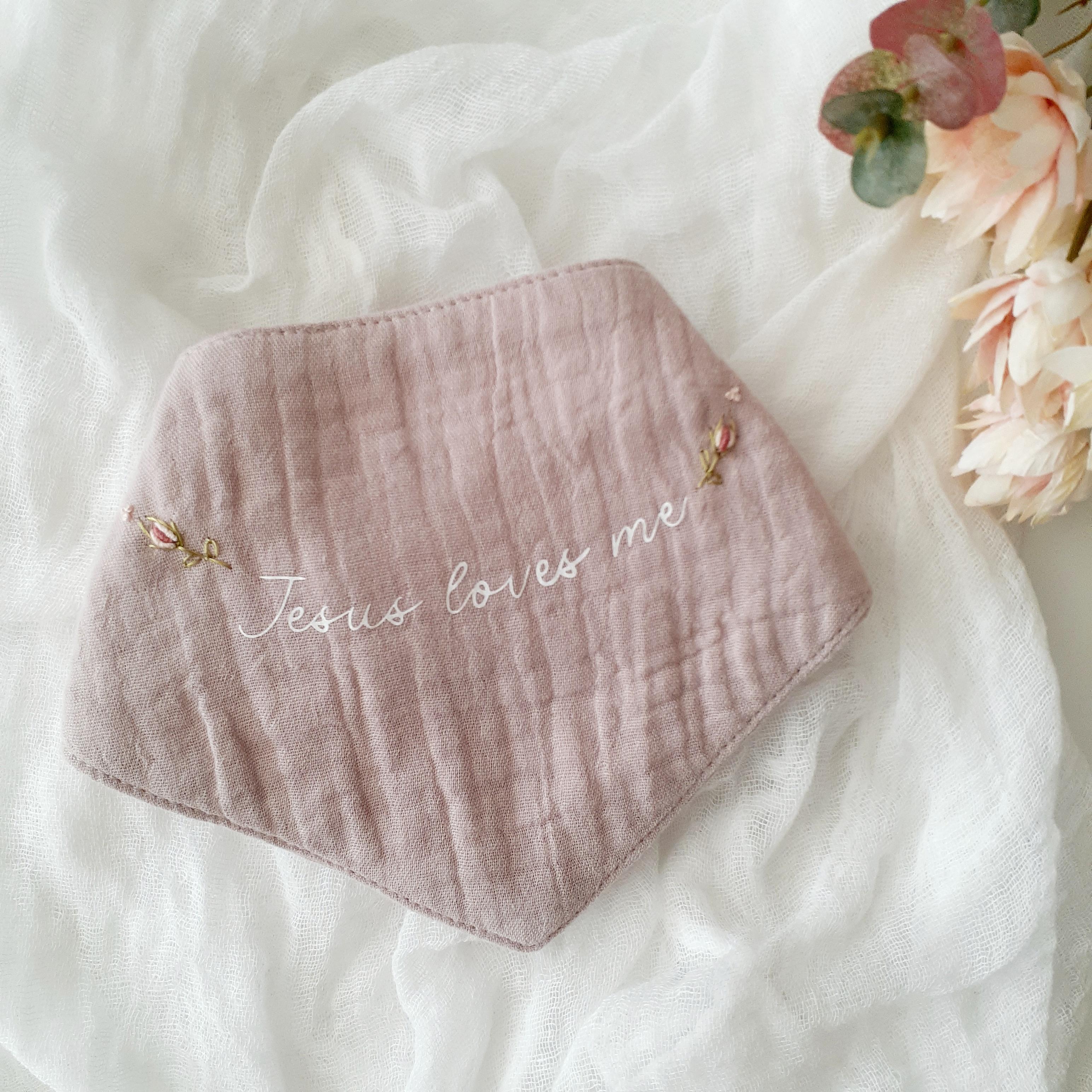 Christian Baby Bib • Cotton Bandana Bib • “Jesus Loves Me” Scripture Bib • Faith‑Based Baby Gift • Snap‑Button Bib for Newborns