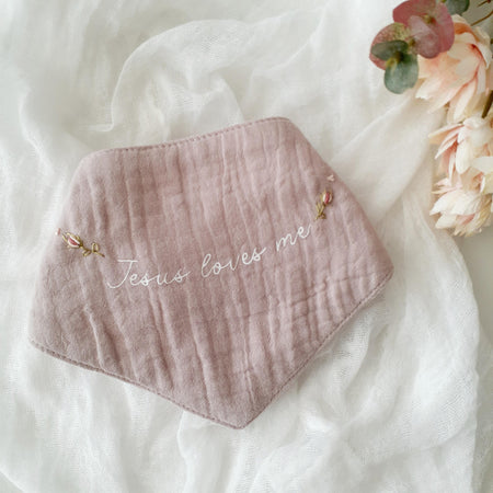 Christian Baby Bib • Cotton Bandana Bib • “Jesus Loves Me” Scripture Bib • Faith‑Based Baby Gift • Snap‑Button Bib for Newborns