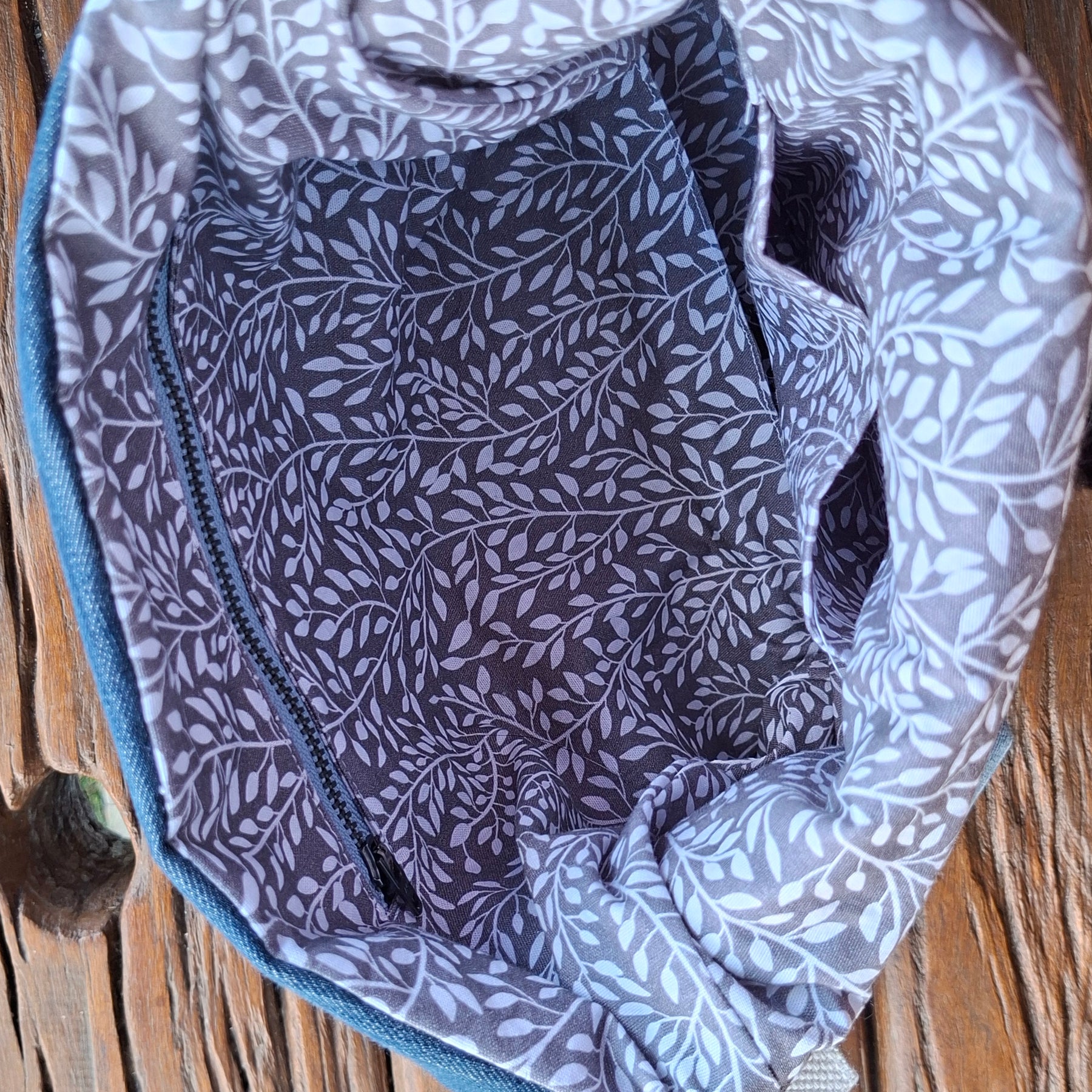 Upcycled Denim Unisex Crossbody Bag