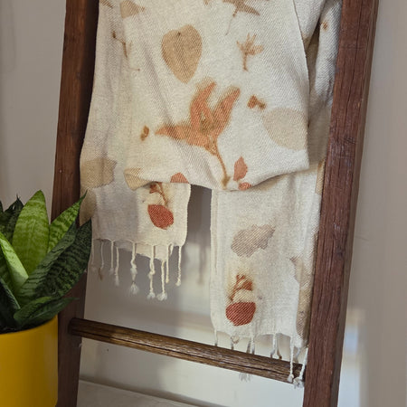 The Grace - Silk/Wool Blend Ecoprint Scarf/Wrap