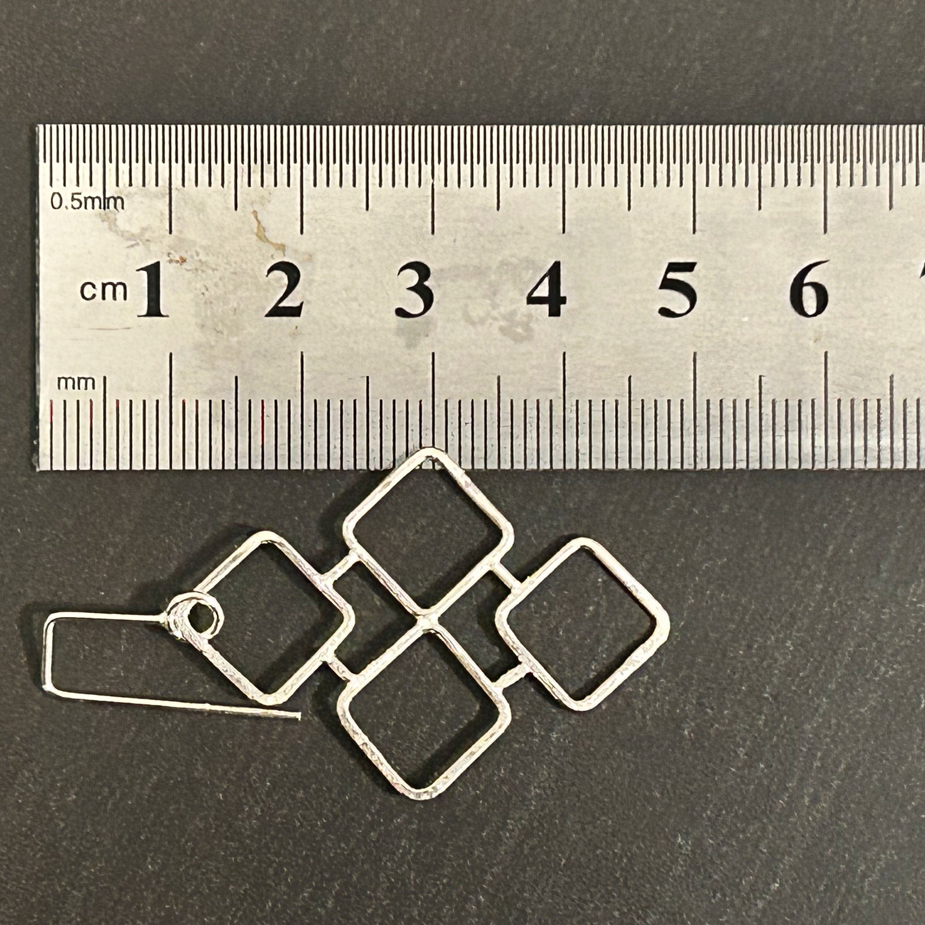Sterling Silver Mosaic Earrings – Handmade Geometric Drop Earrings