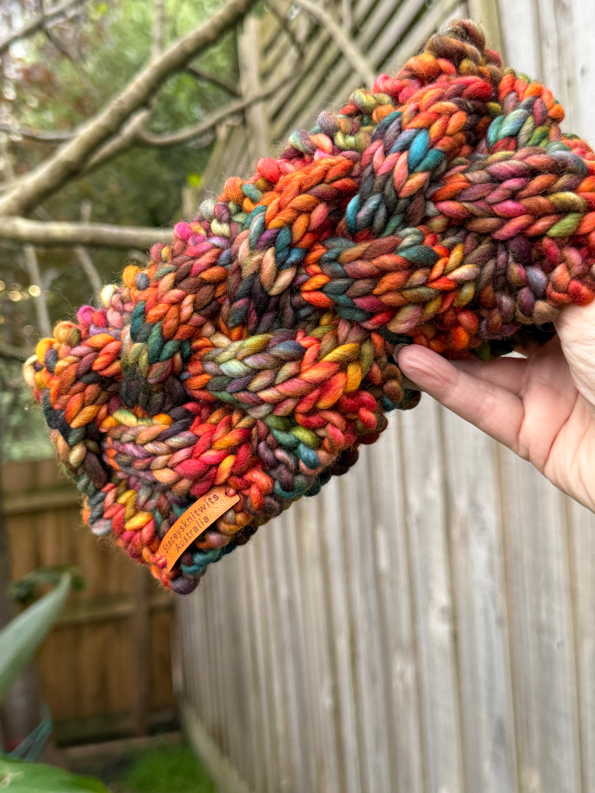 Hand Knitted Merino Headband, Colorful Rainbow Headband
