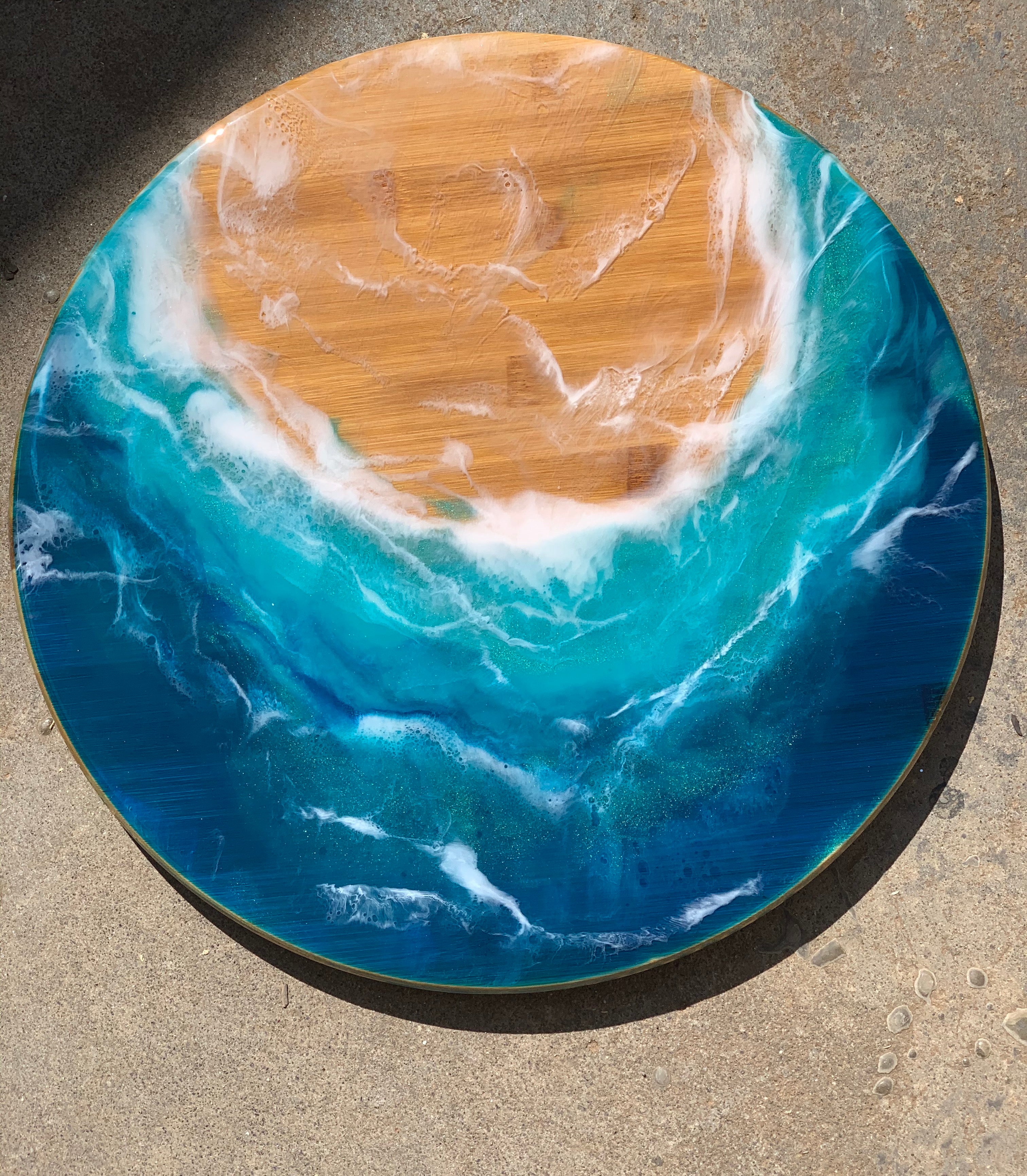 Lazy Susan | Ocean resin waves | charcuterie board | ocean waves | serving board | cheese board | gift ideas