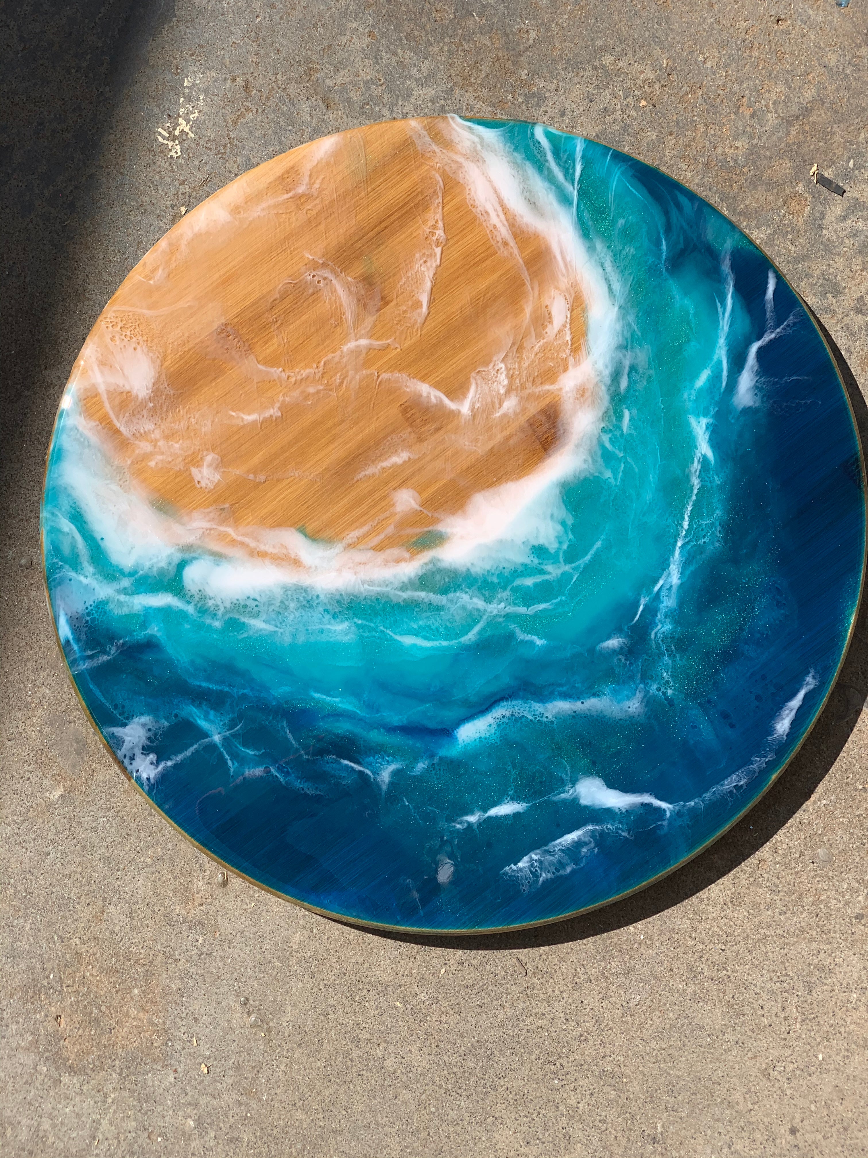 Lazy Susan | Ocean resin waves | charcuterie board | ocean waves | serving board | cheese board | gift ideas