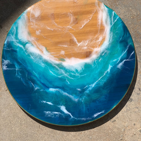 Lazy Susan | Ocean resin waves | charcuterie board | ocean waves | serving board | cheese board | gift ideas