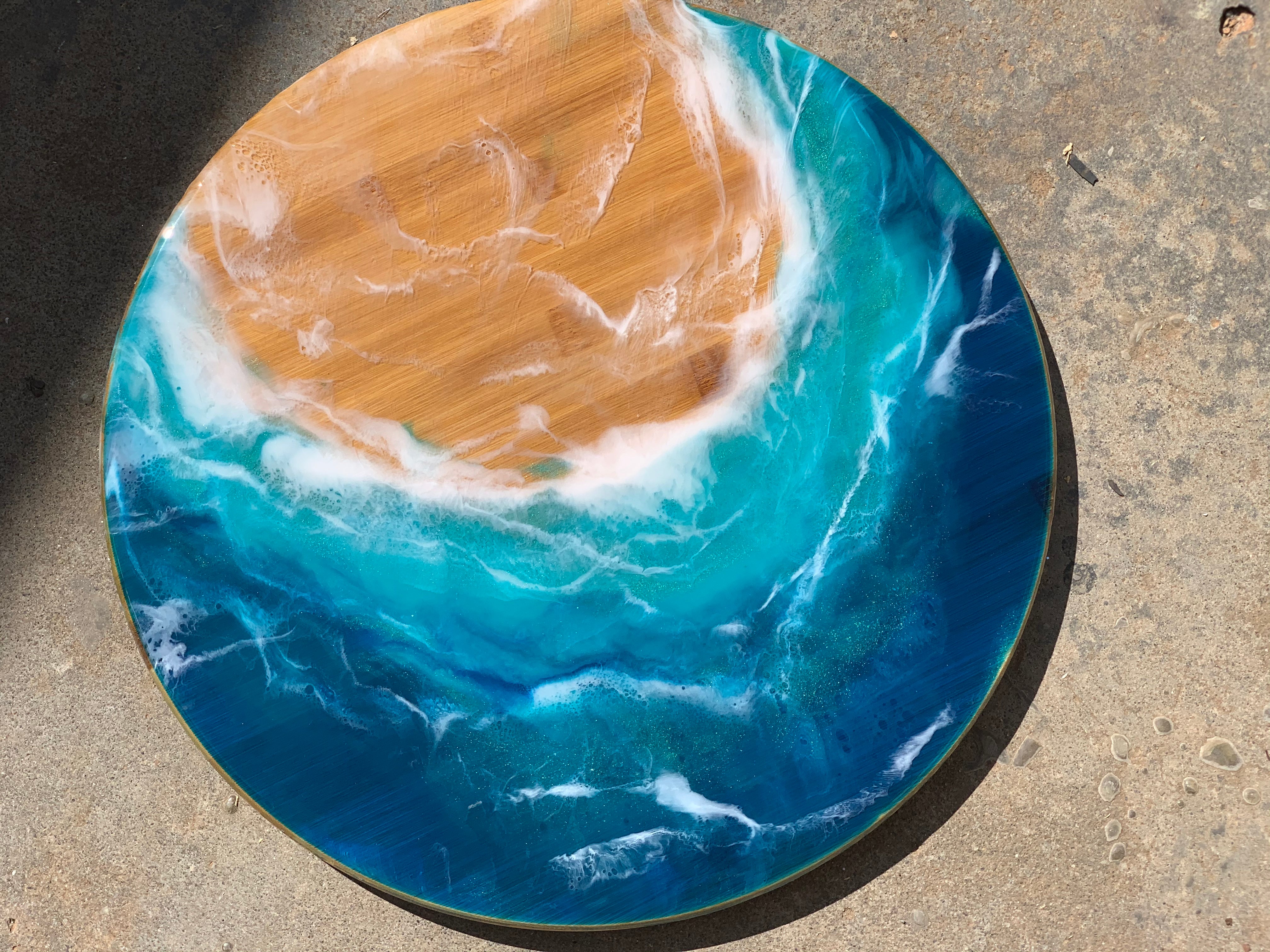 Lazy Susan | Ocean resin waves | charcuterie board | ocean waves | serving board | cheese board | gift ideas