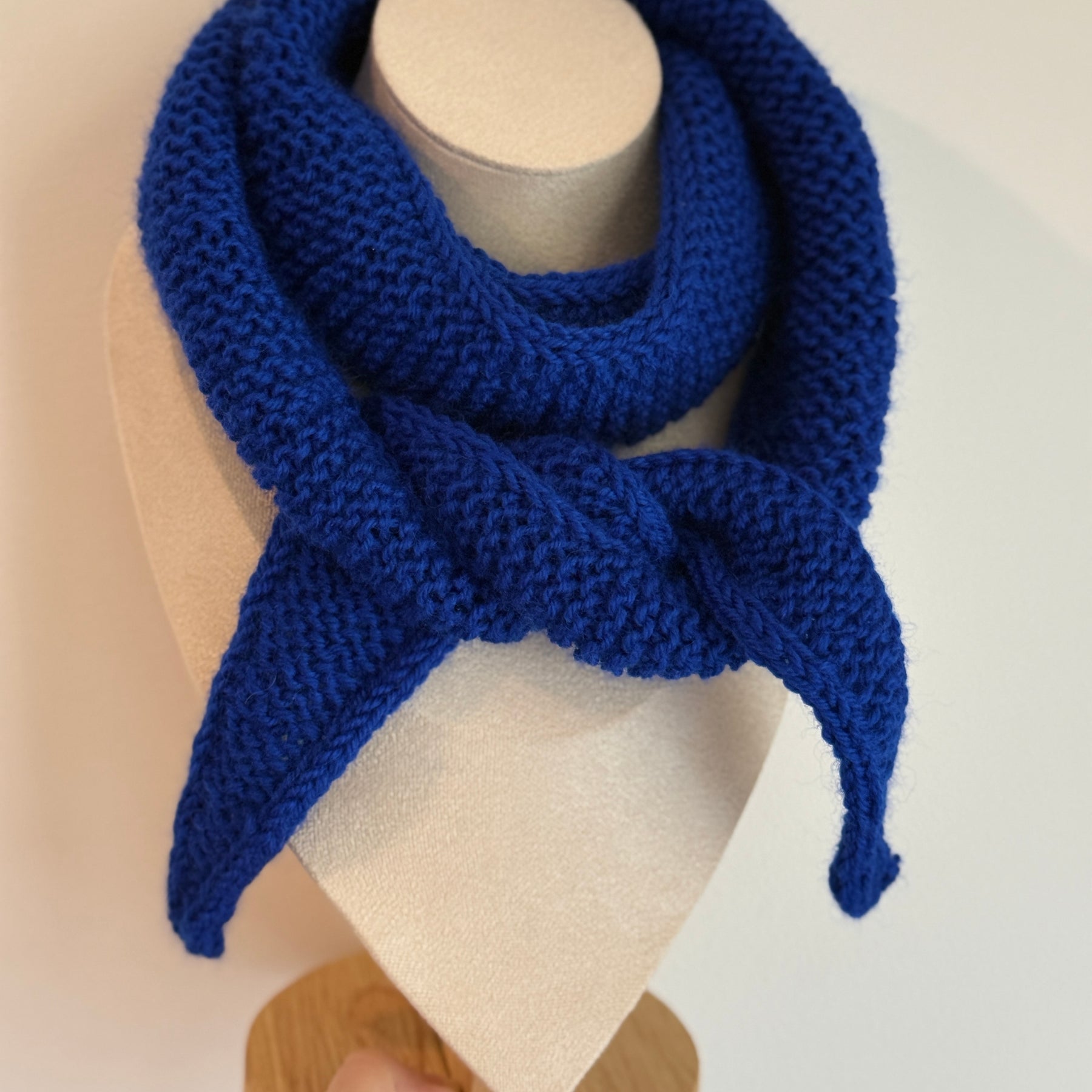 Handknit sophie scarf in royal blue