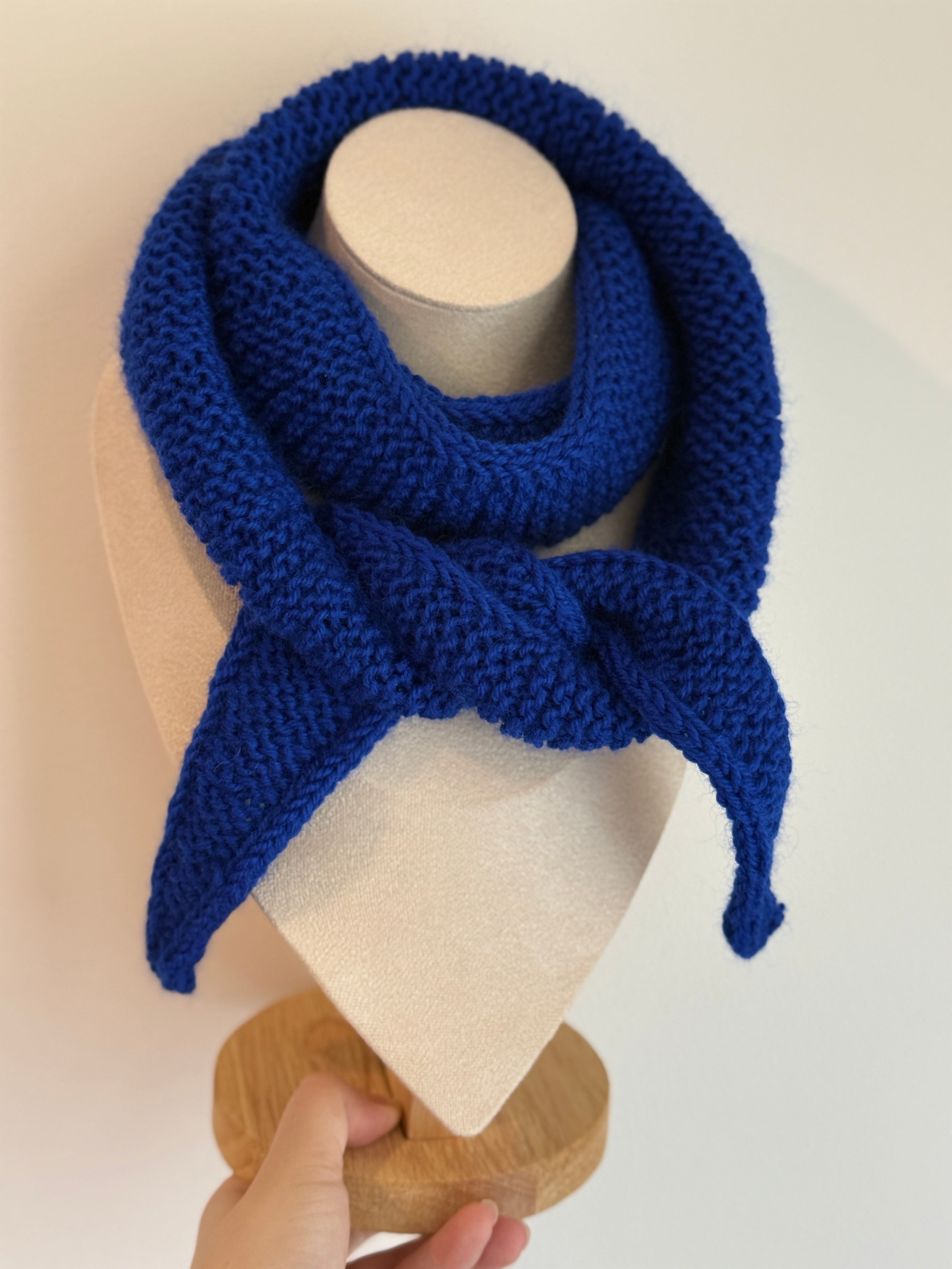 Handknit sophie scarf in royal blue