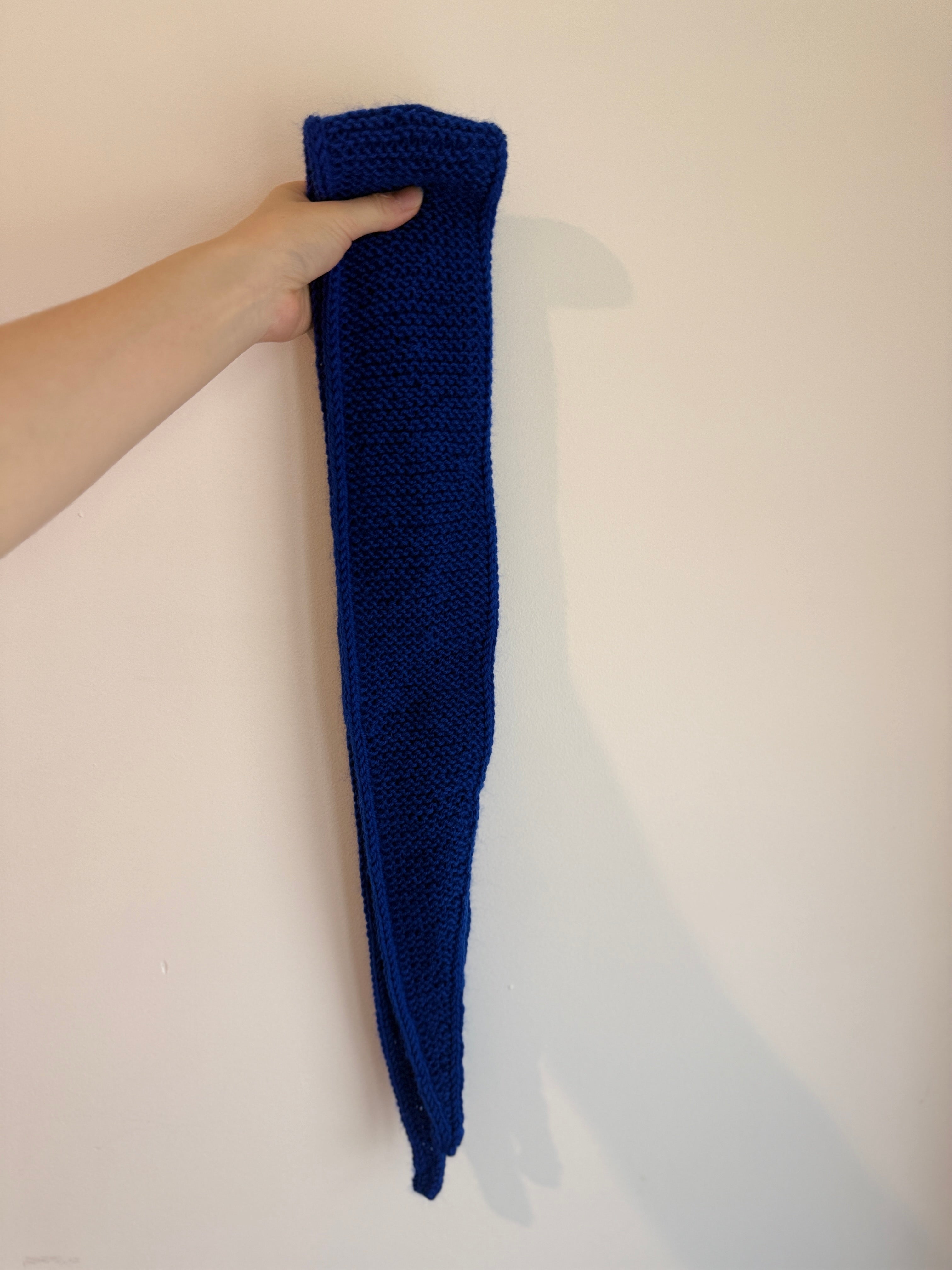 Handknit sophie scarf in royal blue