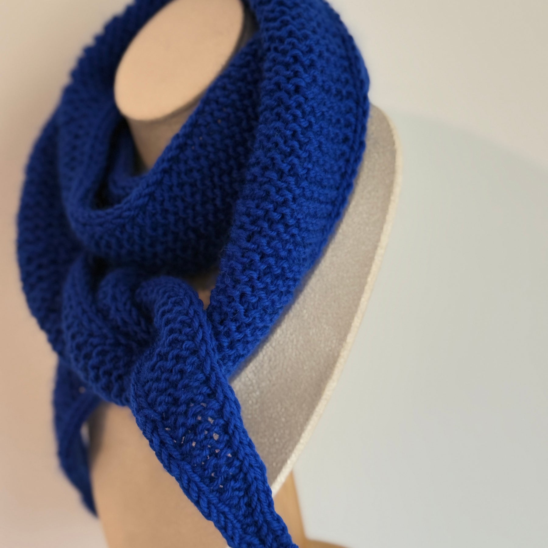 Handknit sophie scarf in royal blue