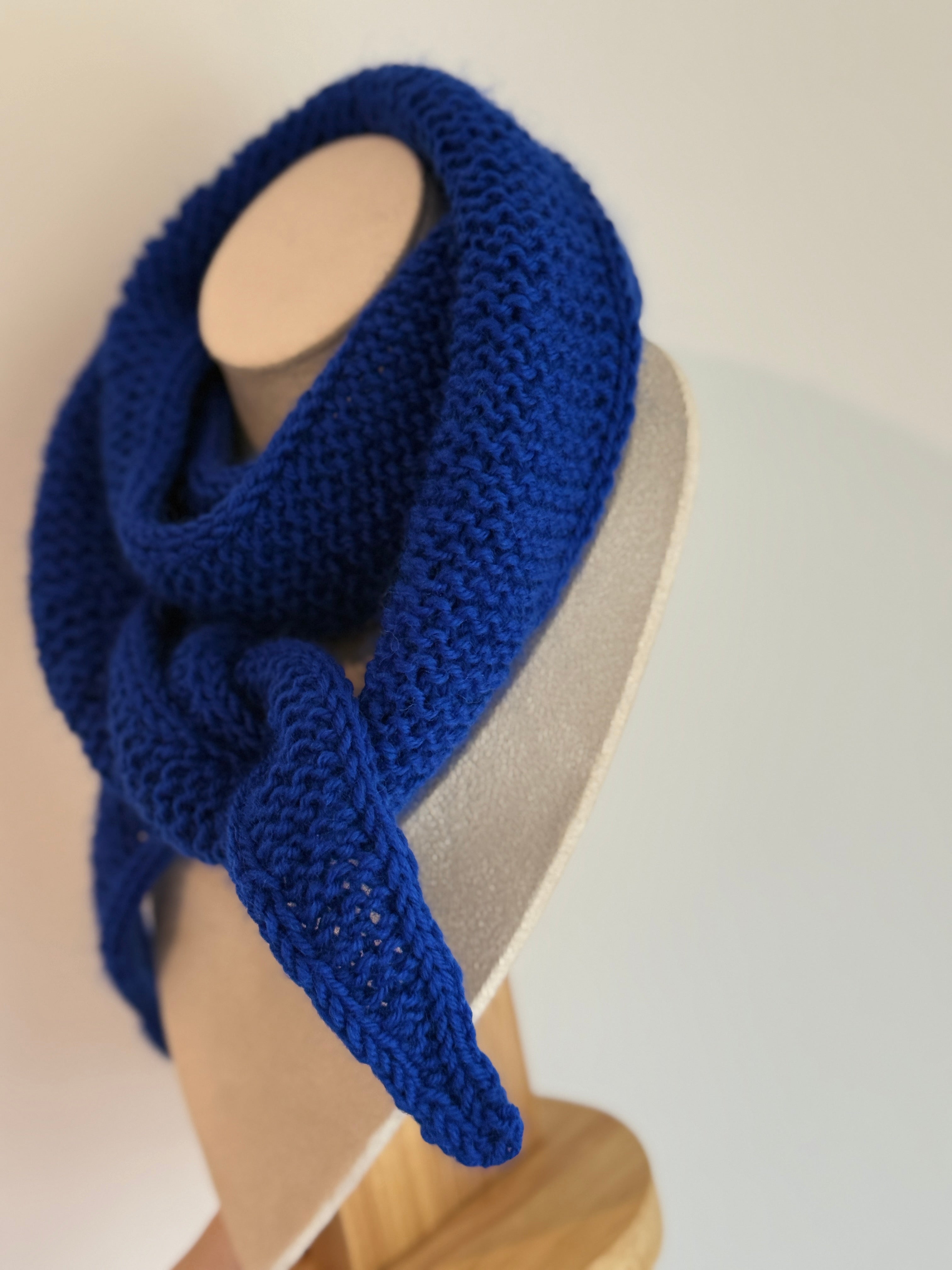 Handknit sophie scarf in royal blue