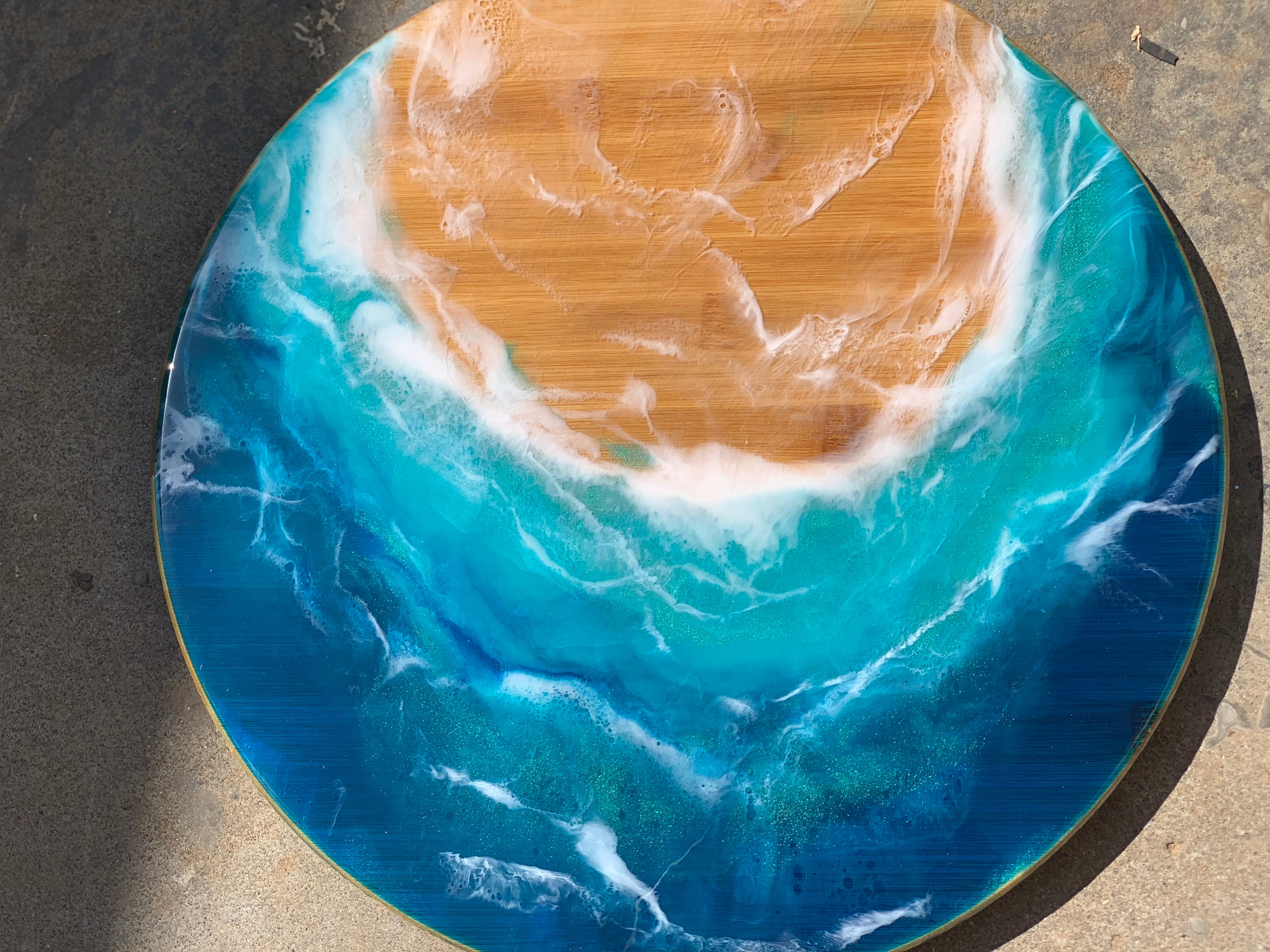 Lazy Susan | Ocean resin waves | charcuterie board | ocean waves | serving board | cheese board | gift ideas