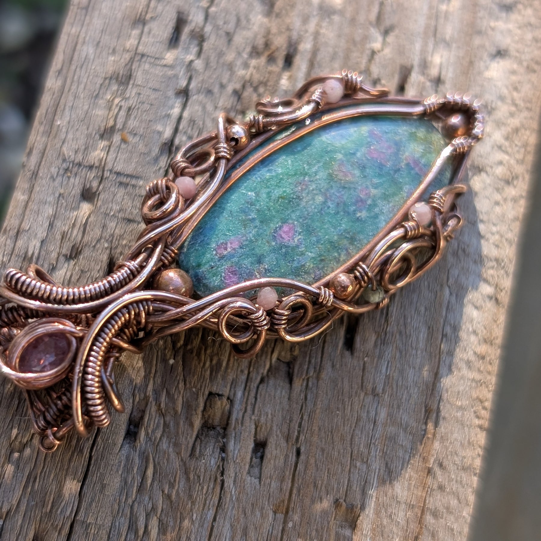 Flora - Ruby Fuchsite & Pink Tourmaline with Faceted Gemstones
