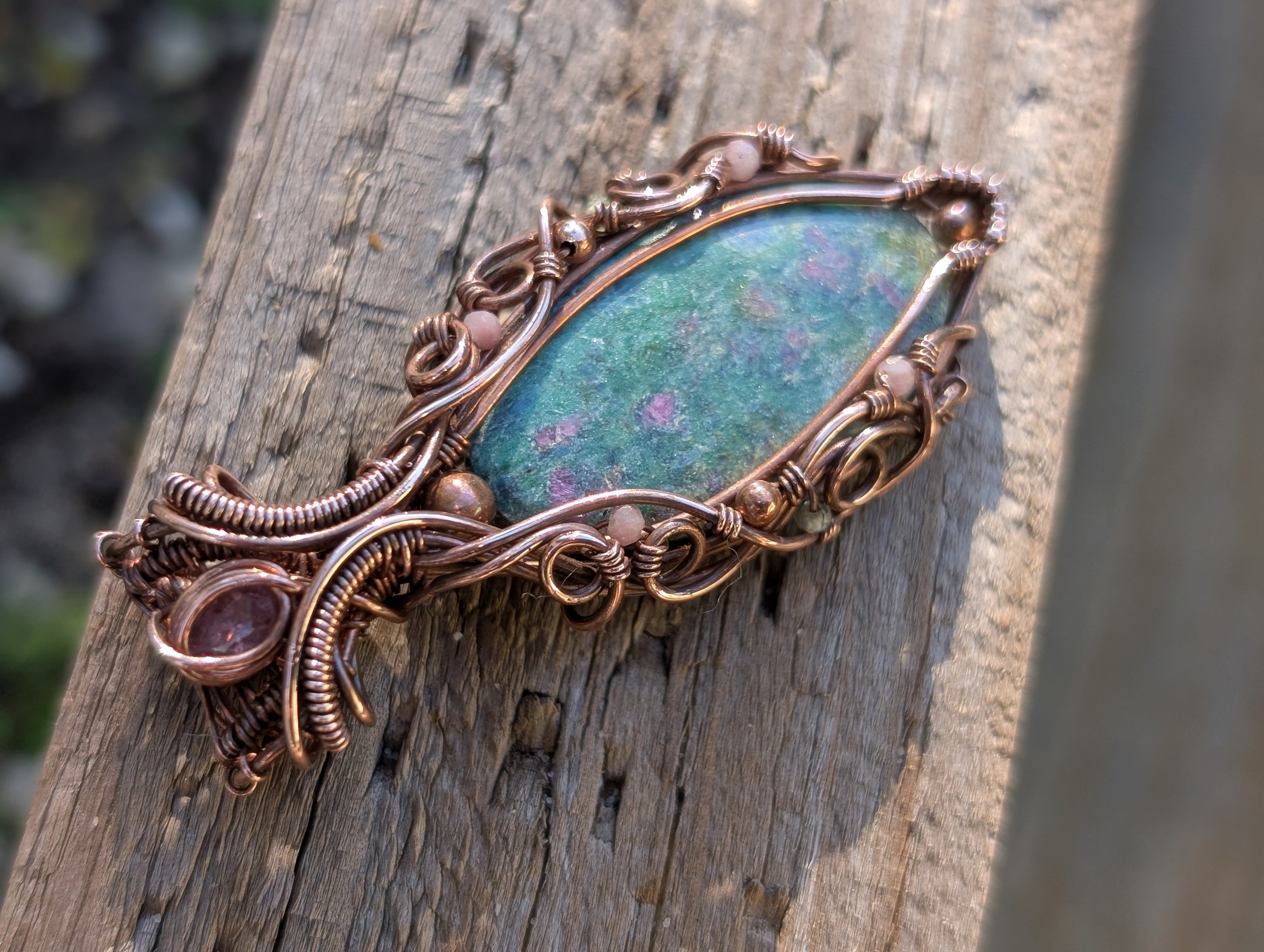 Flora - Ruby Fuchsite & Pink Tourmaline with Faceted Gemstones