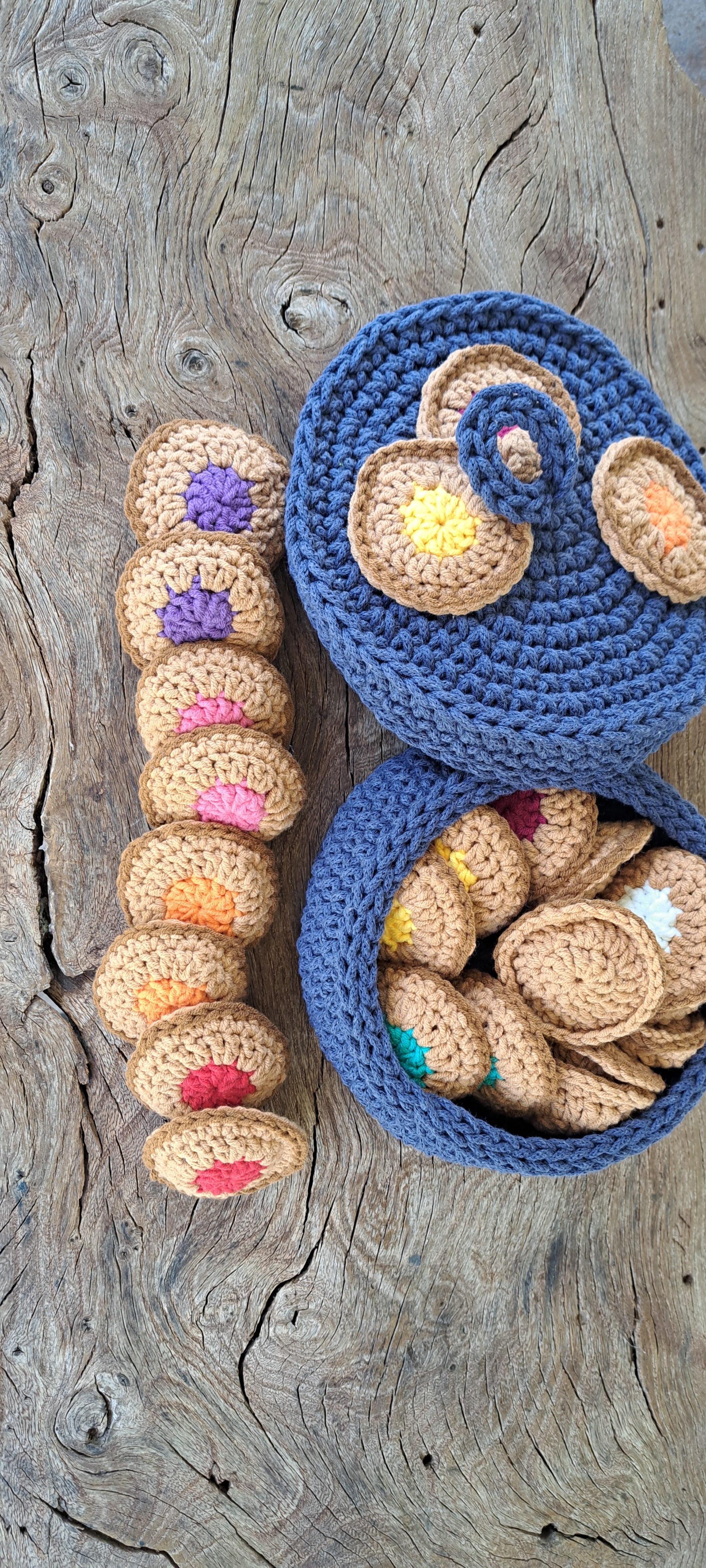 Cookie memory game, stored in a cookie bowl.