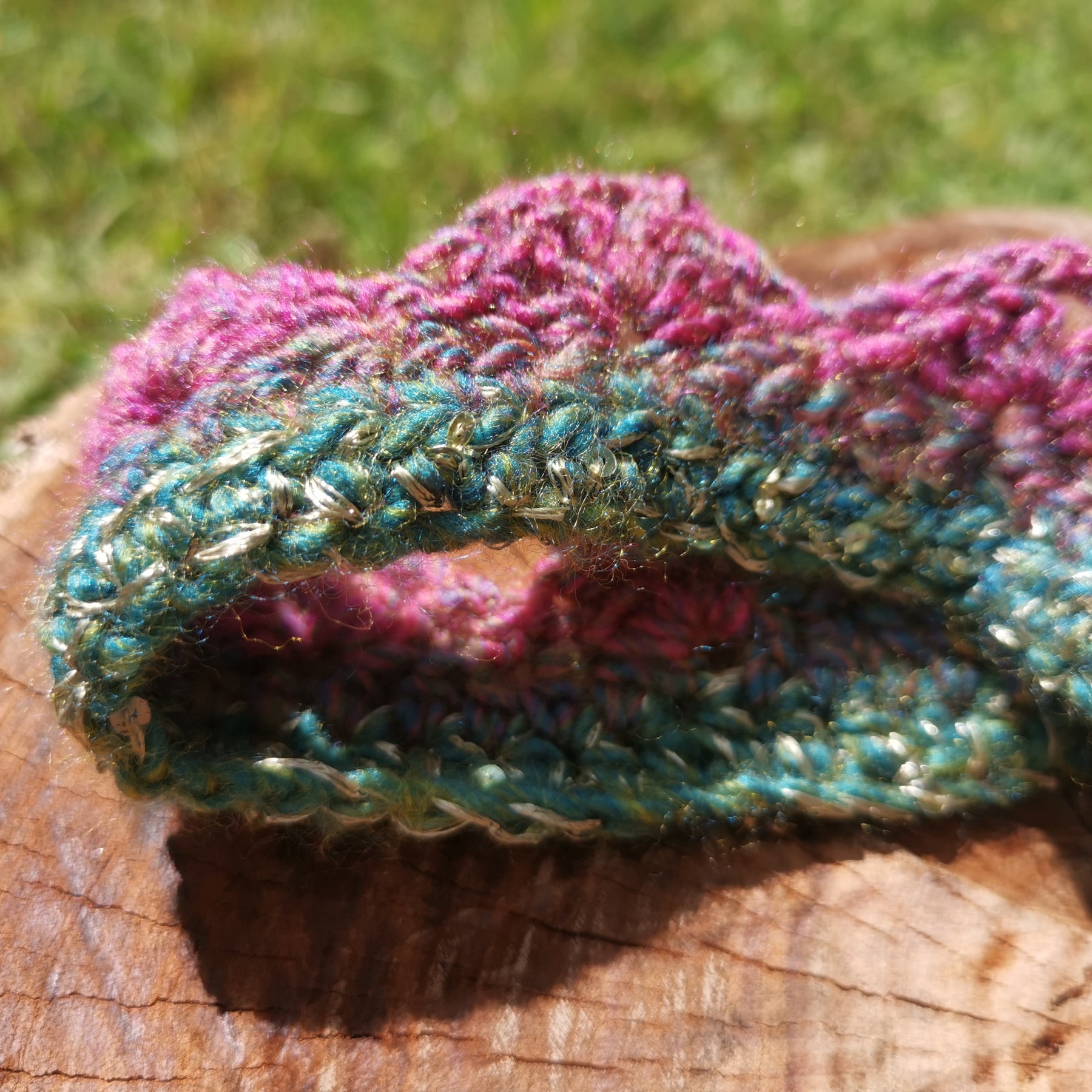 Multicolour Sparkle Crochet Crown Headband