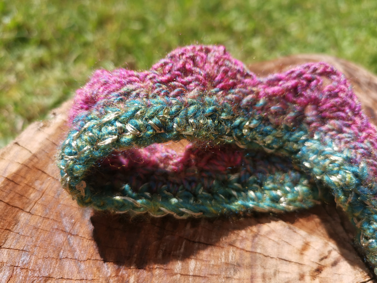 Multicolour Sparkle Crochet Crown Headband