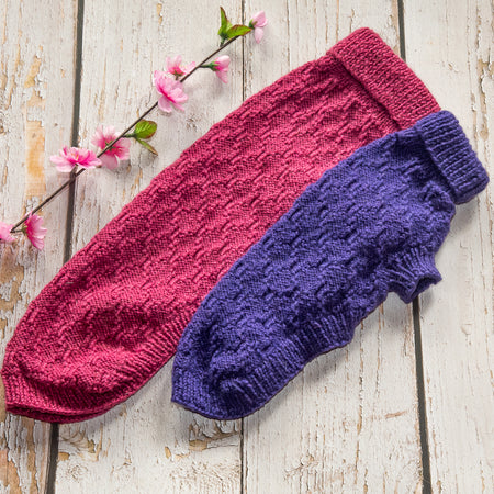 Pet Jumpers - 100% wool, hand knitted dog or cat jumpers - Diamond Pattern