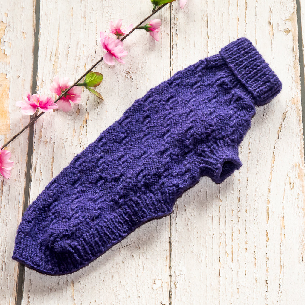 Pet Jumpers - 100% wool, hand knitted dog or cat jumpers - Diamond Pattern