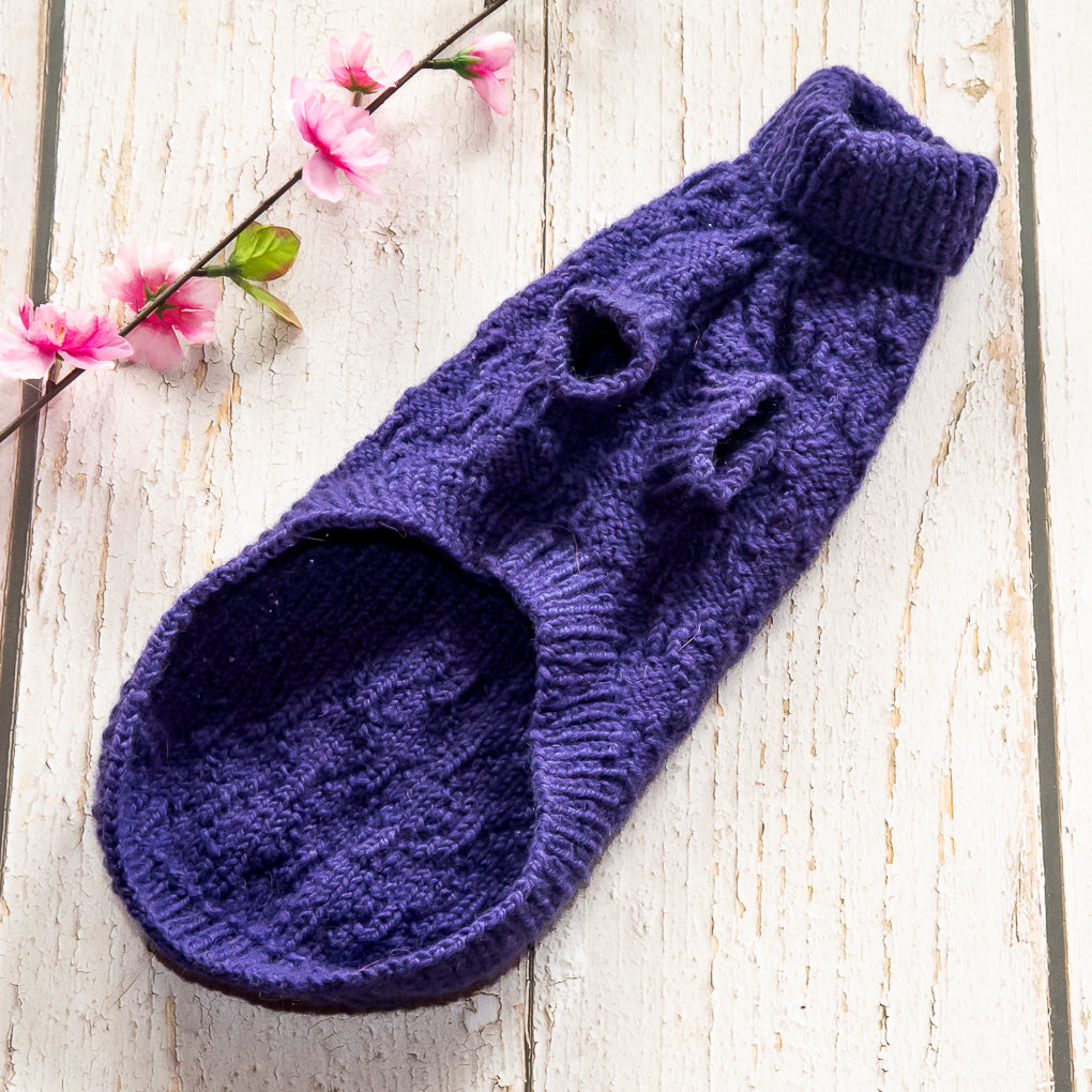 Pet Jumpers - 100% wool, hand knitted dog or cat jumpers - Diamond Pattern