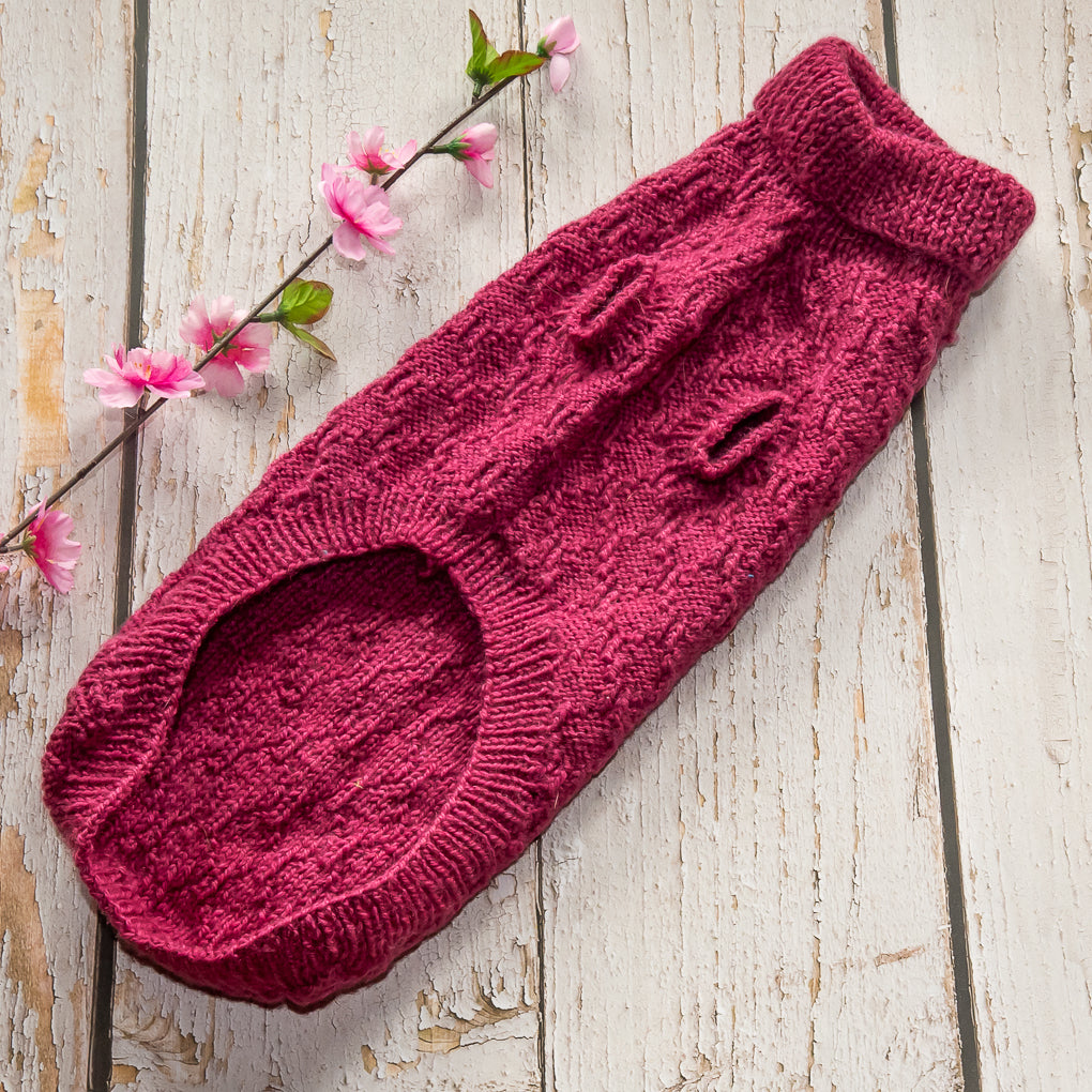Pet Jumpers - 100% wool, hand knitted dog or cat jumpers - Diamond Pattern