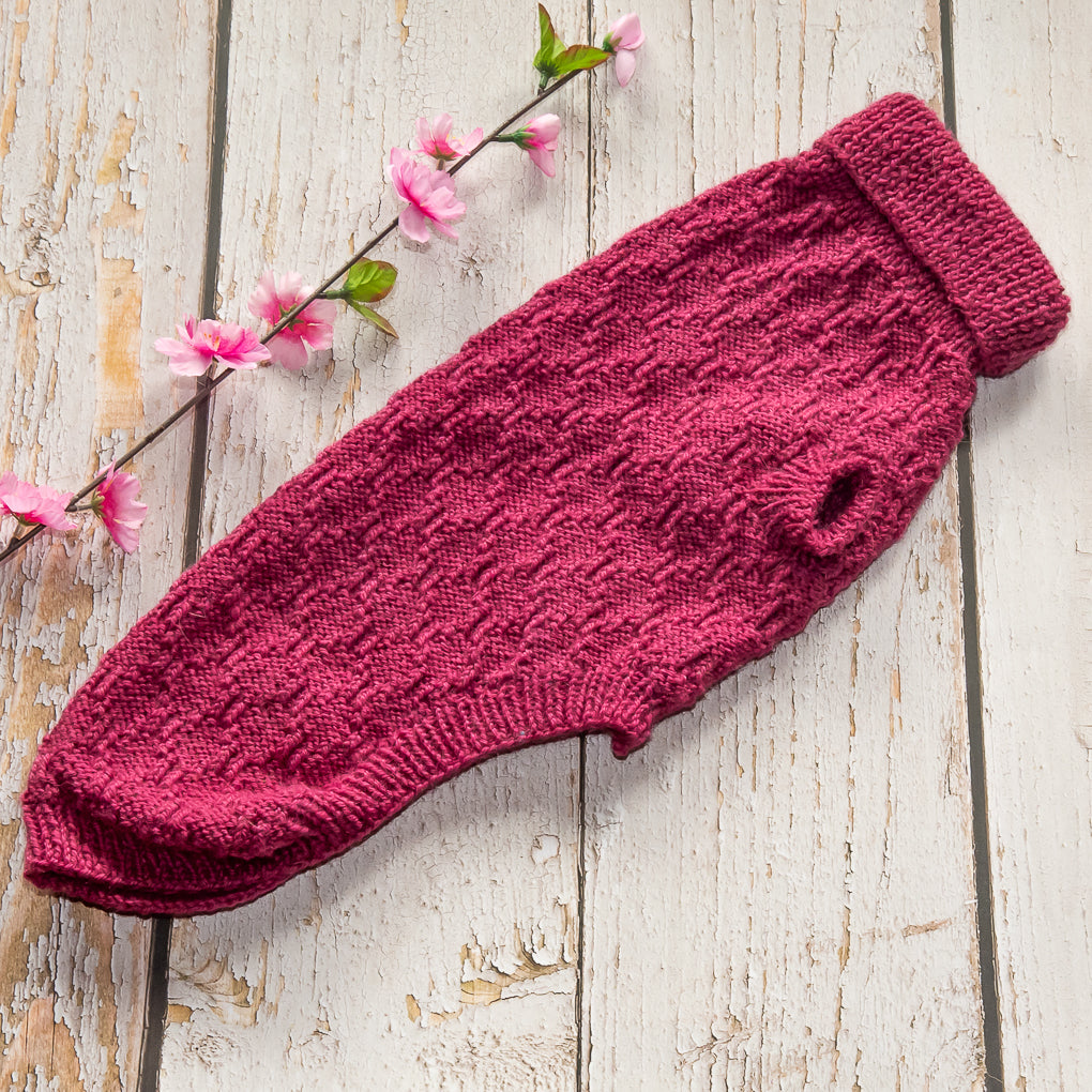 Pet Jumpers - 100% wool, hand knitted dog or cat jumpers - Diamond Pattern