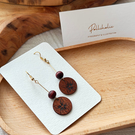 Sakura Cherry Blossom Wood Earrings