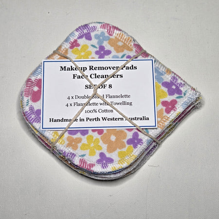 Reusable Face Cleansers x 8, colourful floral fabric