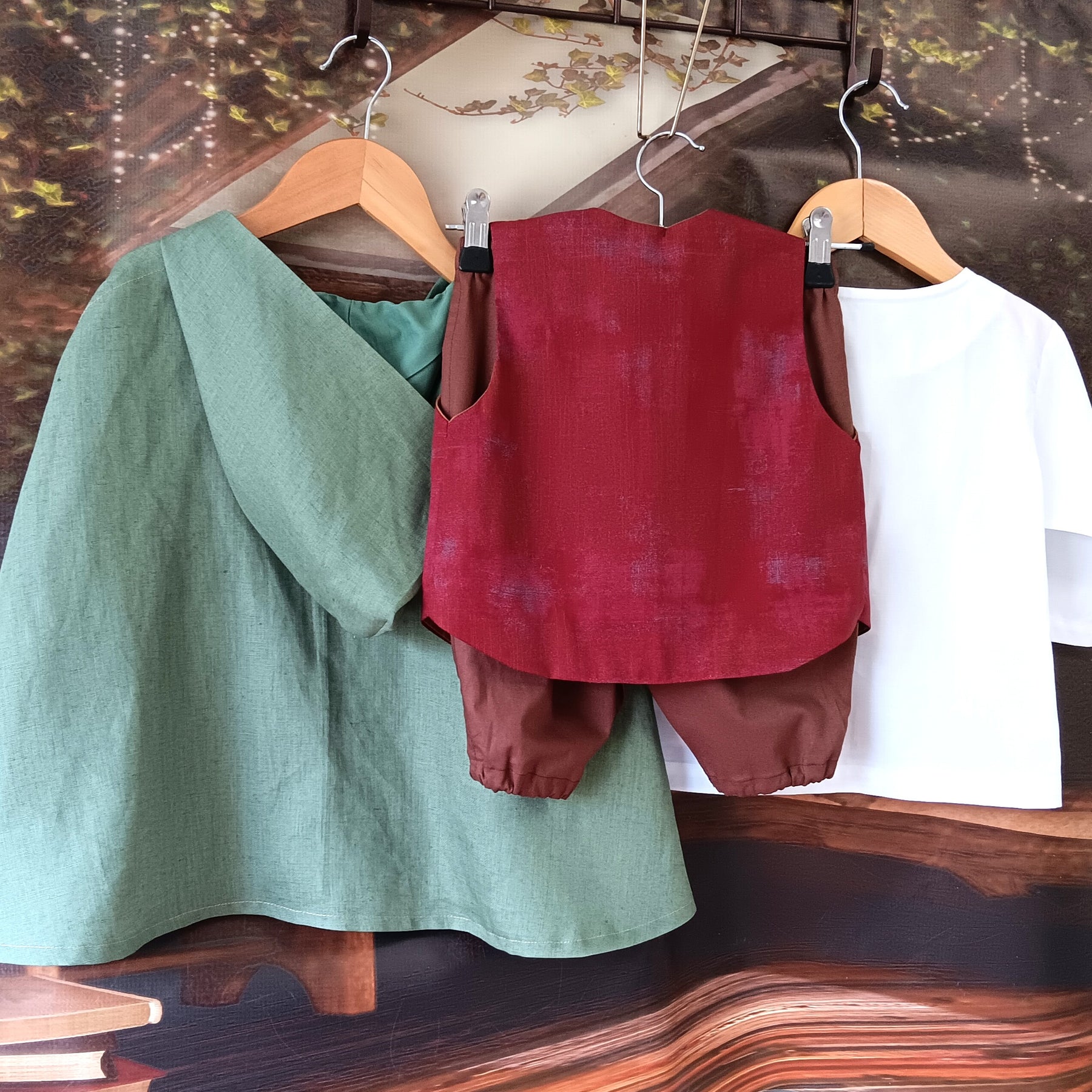 Infants Hobbit Costume: Cape, Vest, Shirt & Britches - Sizes 0-2