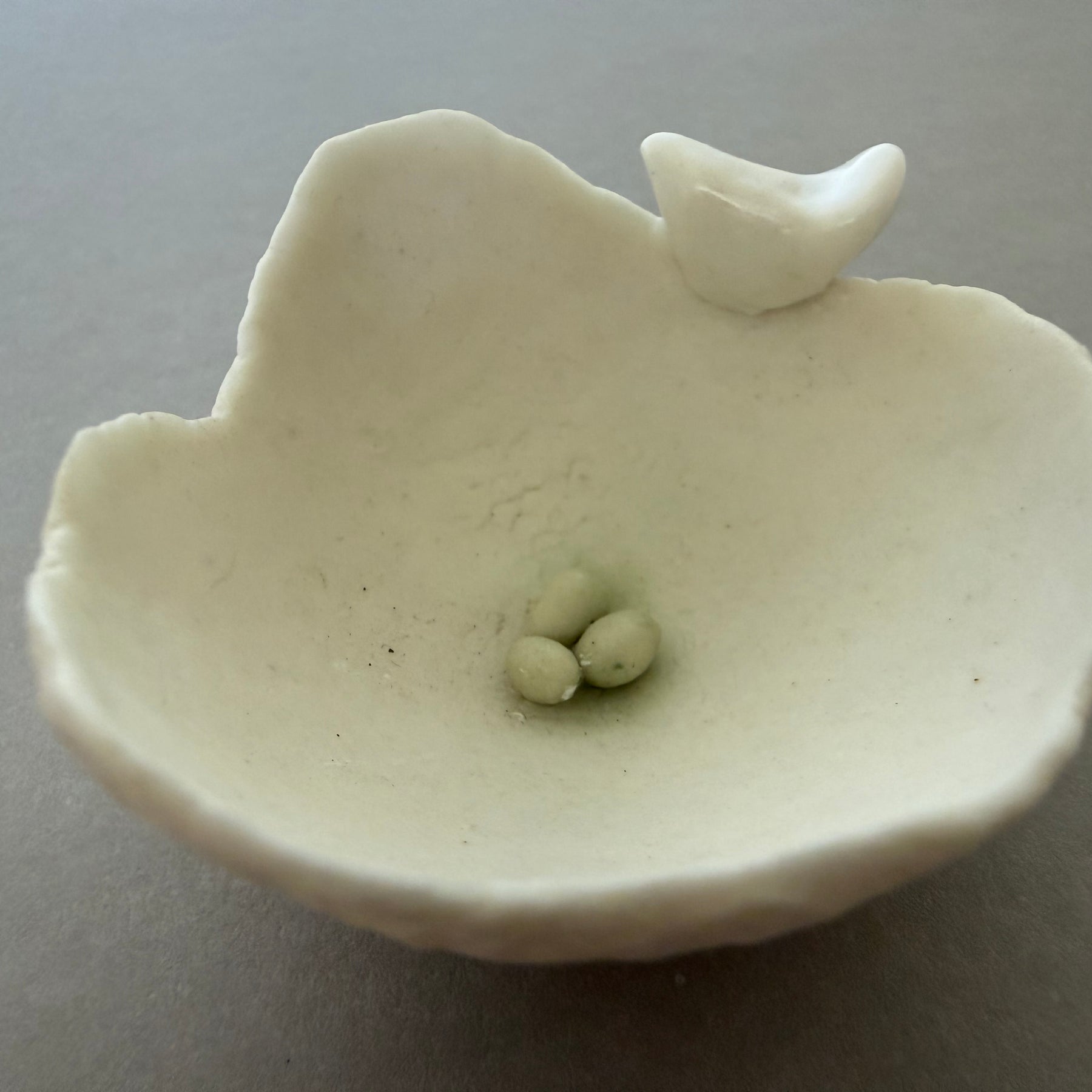 Porcelain ring dish with dove