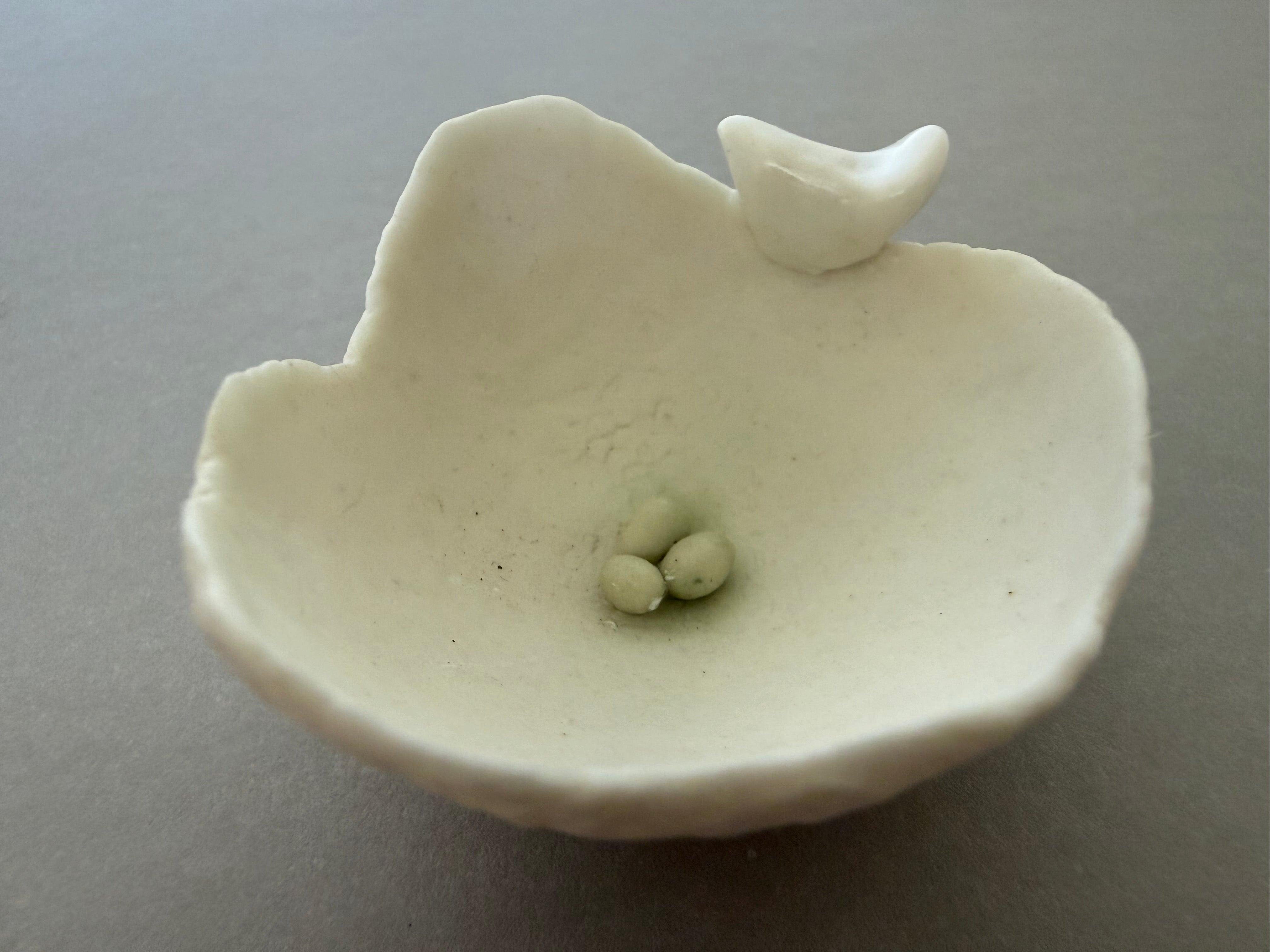 Porcelain ring dish with dove