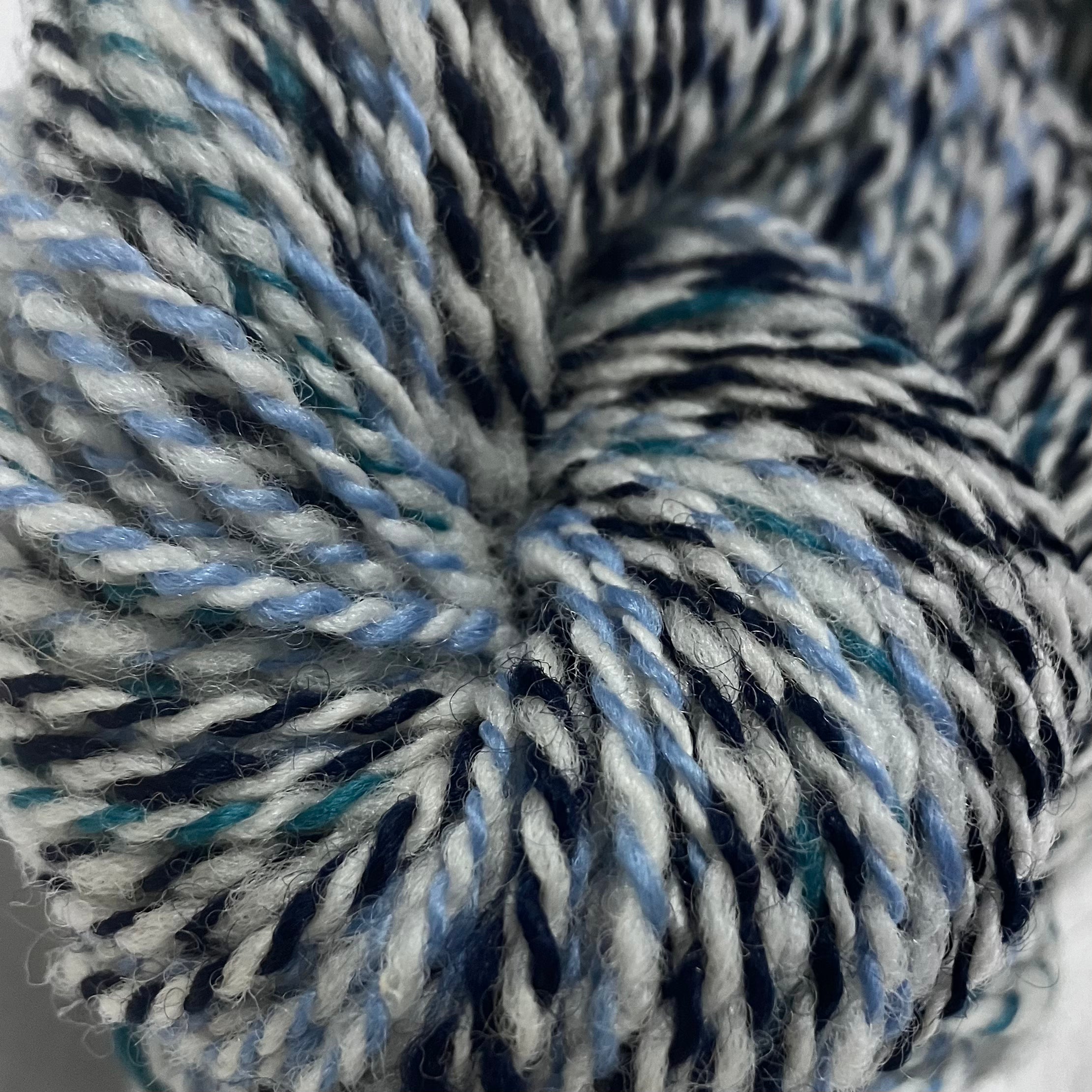 Blue-green Border Leicester wool