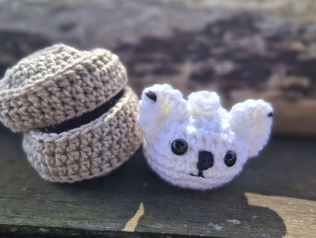 Cute crochet Little BEAR Dumpling with Steamer Box