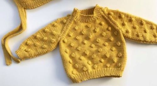 Bobble Jumper size 1 hand knitted