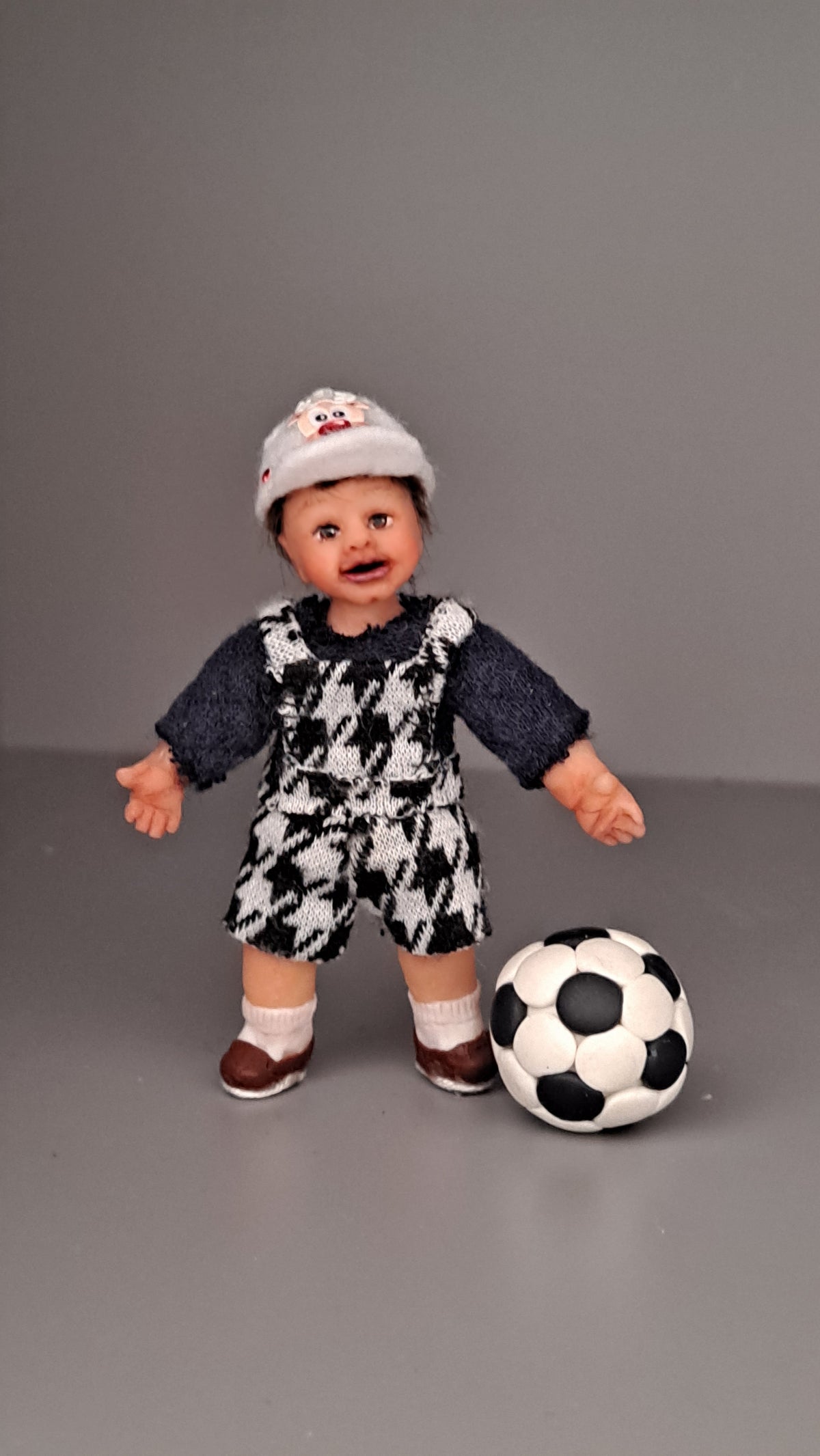Little soccer dreamer/1:12 scale doll/ Polymer clay OOAK doll