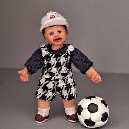 Little soccer dreamer/1:12 scale doll/ Polymer clay OOAK doll