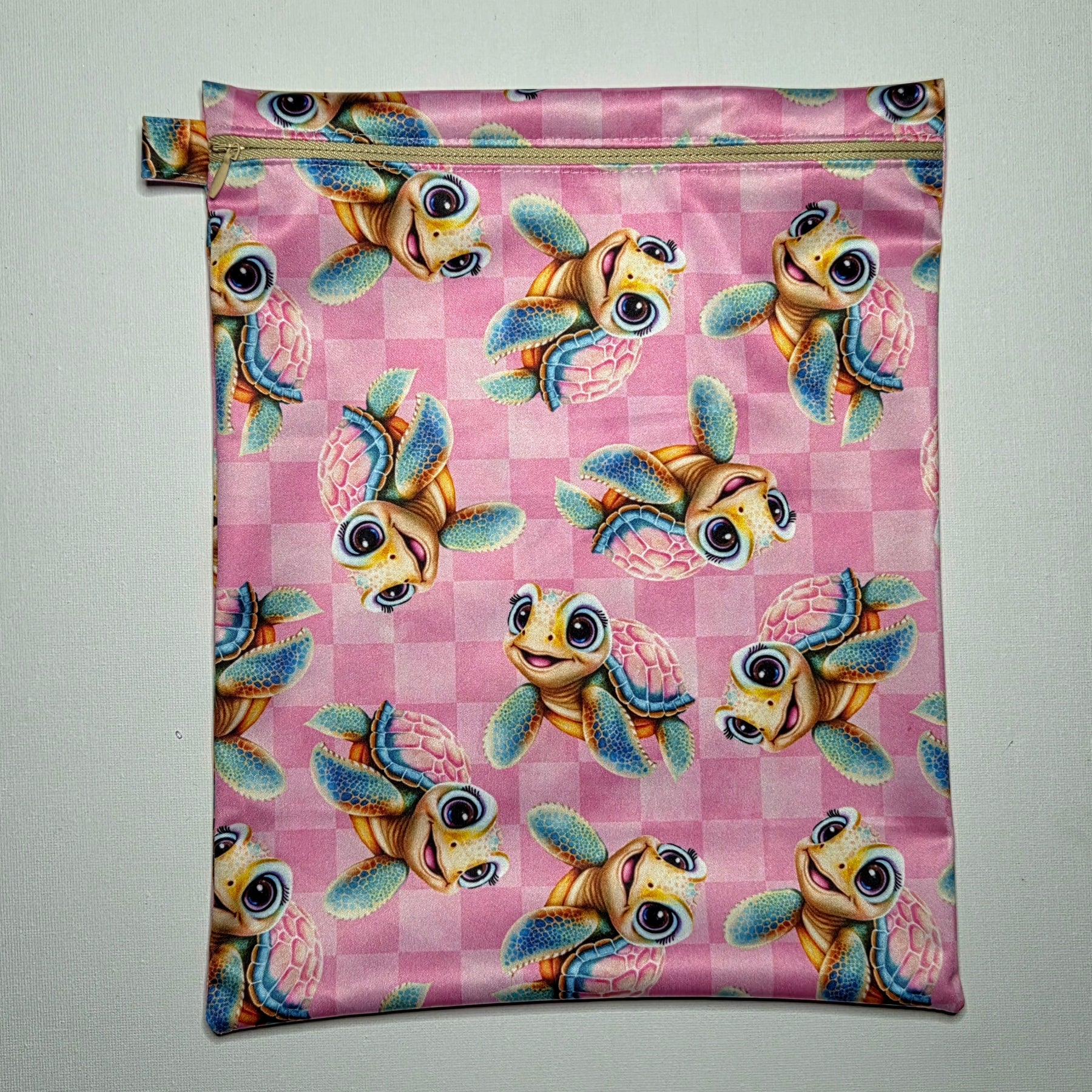 LARGE Wet Bag with Turtles, Pink OR Blue