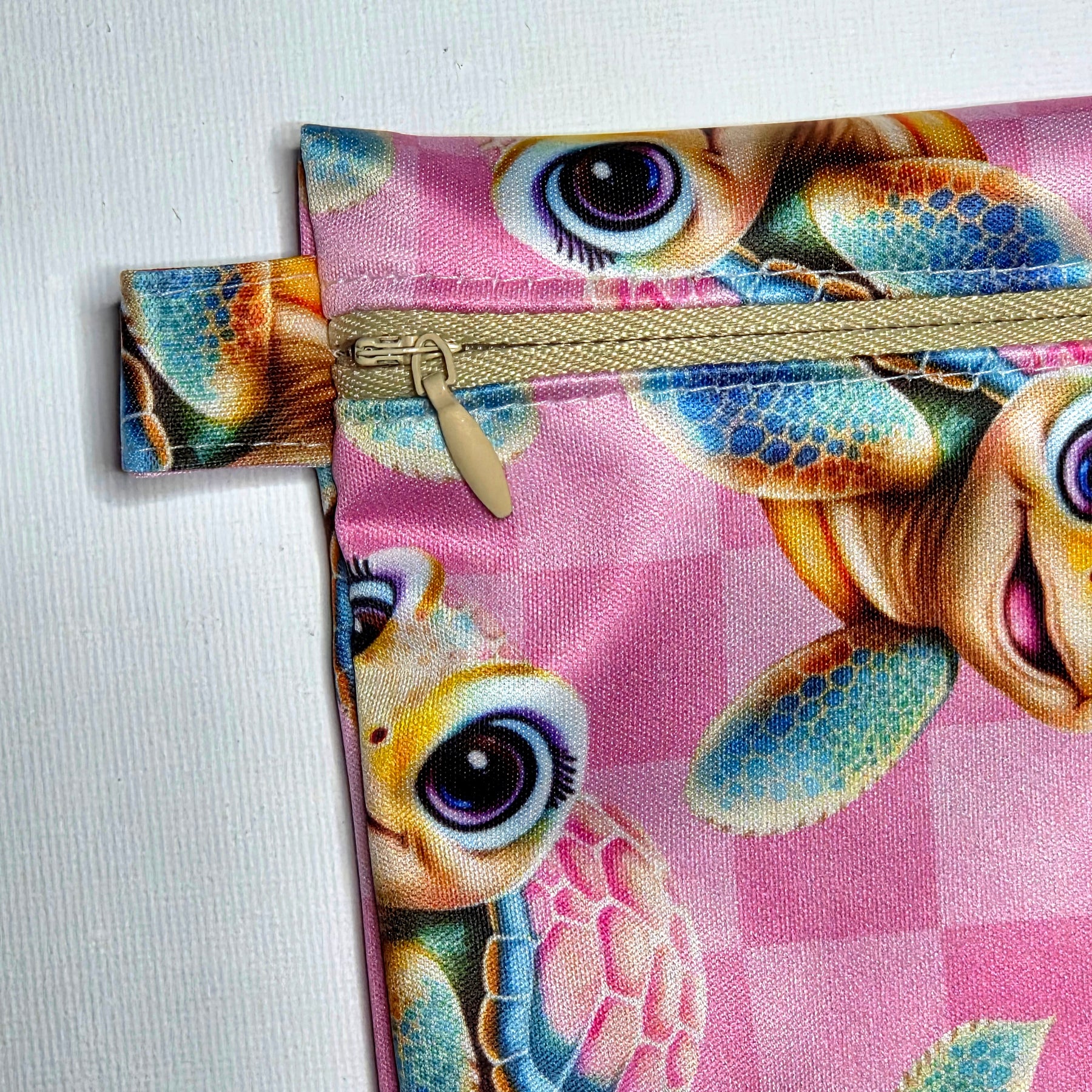 LARGE Wet Bag with Turtles, Pink OR Blue