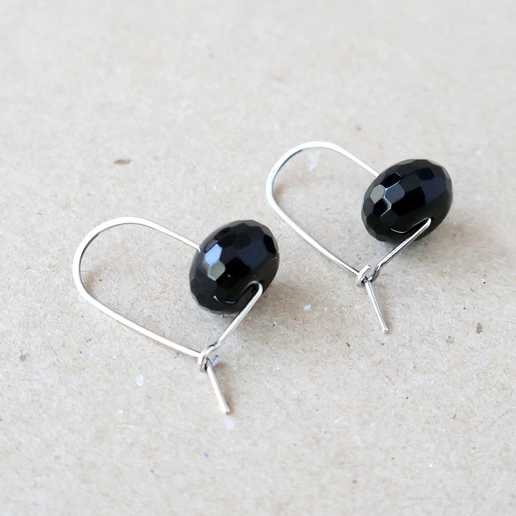 Black Agate Earrings - Handcrafted with Australian Made Sterling Silver
