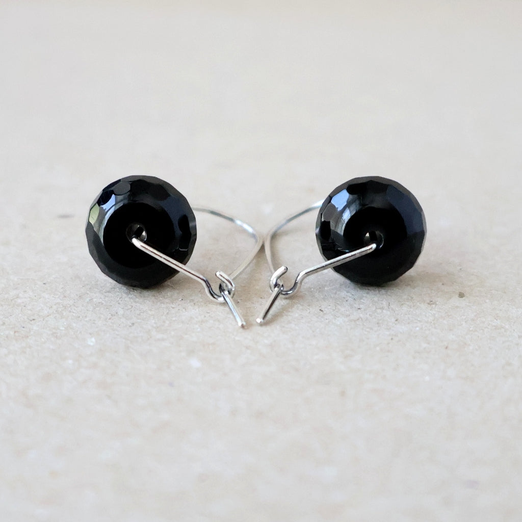 Black Agate Earrings - Handcrafted with Australian Made Sterling Silver