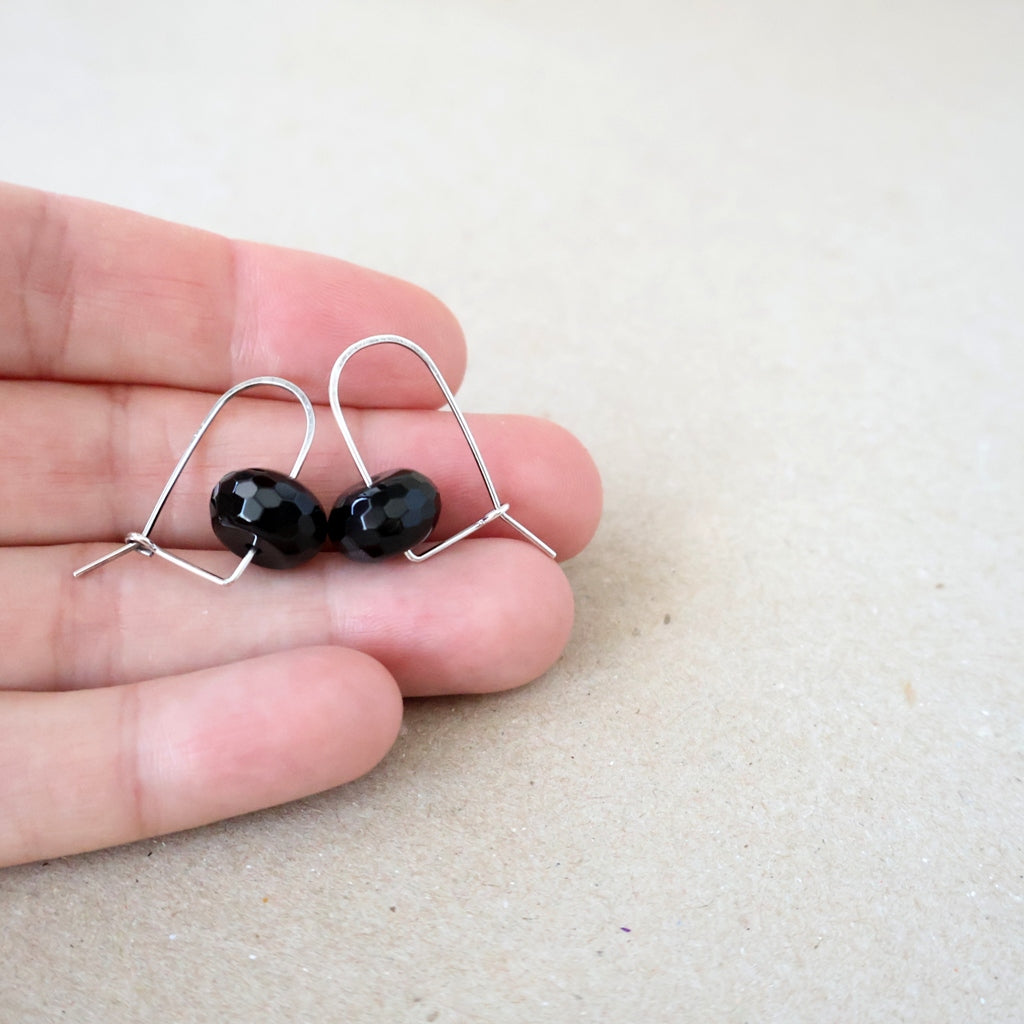 Black Agate Earrings - Handcrafted with Australian Made Sterling Silver