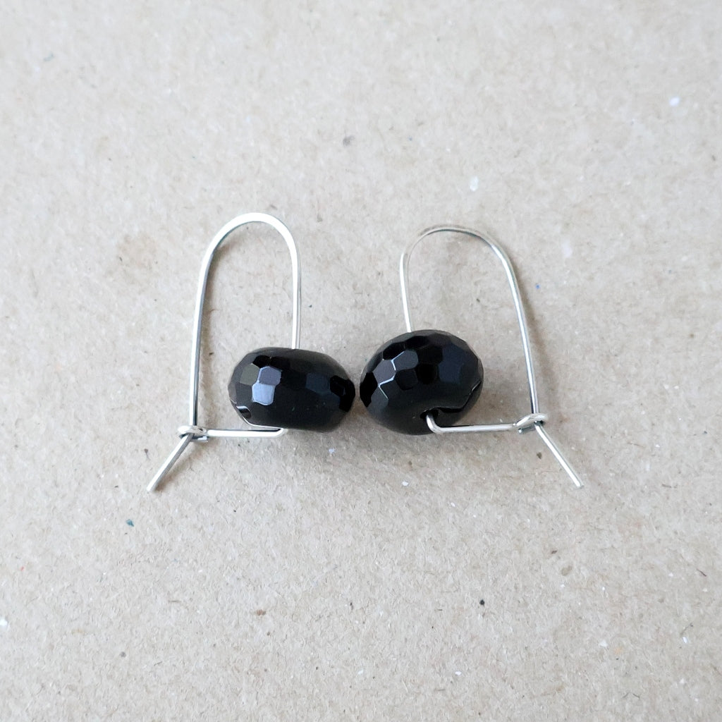 Black Agate Earrings - Handcrafted with Australian Made Sterling Silver