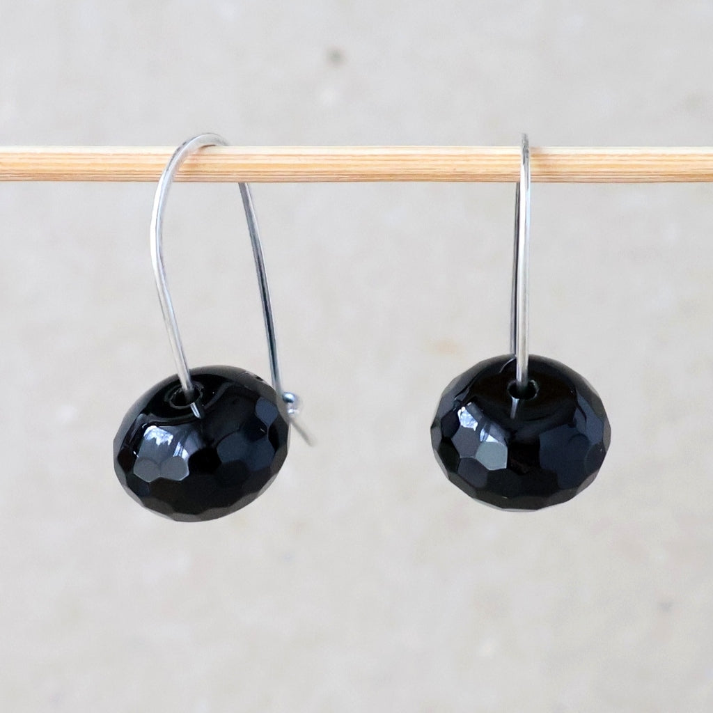 Black Agate Earrings - Handcrafted with Australian Made Sterling Silver