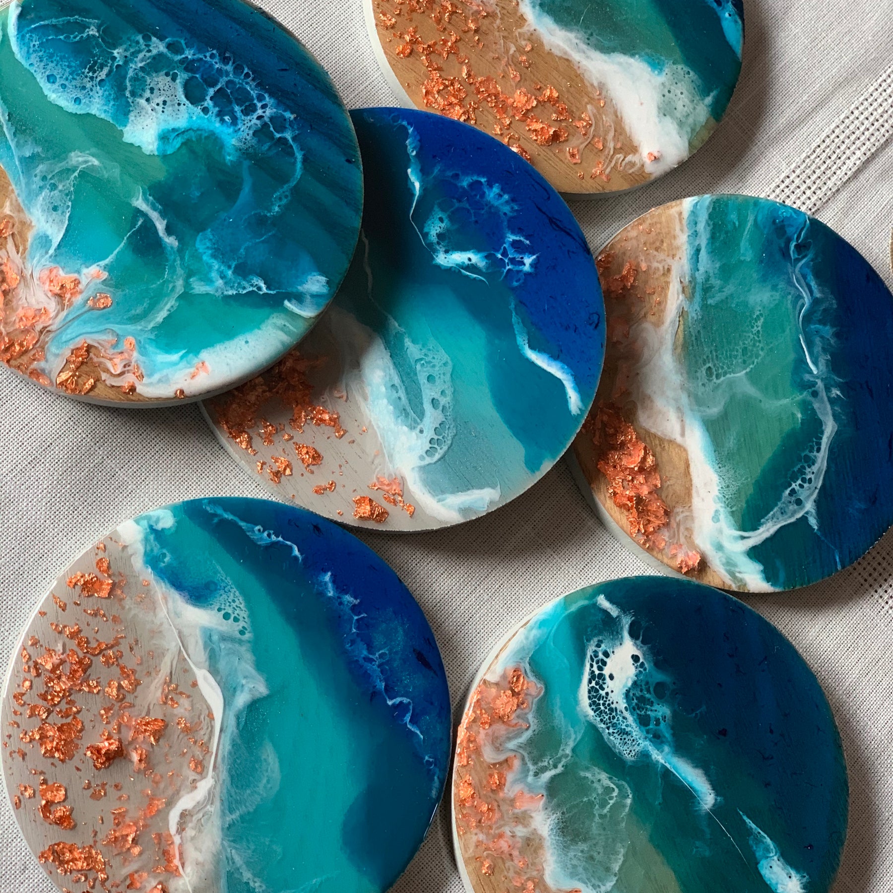 Coasters | coastal love | beach beauty | resin coasters | oceans | gift for her | gift ideas