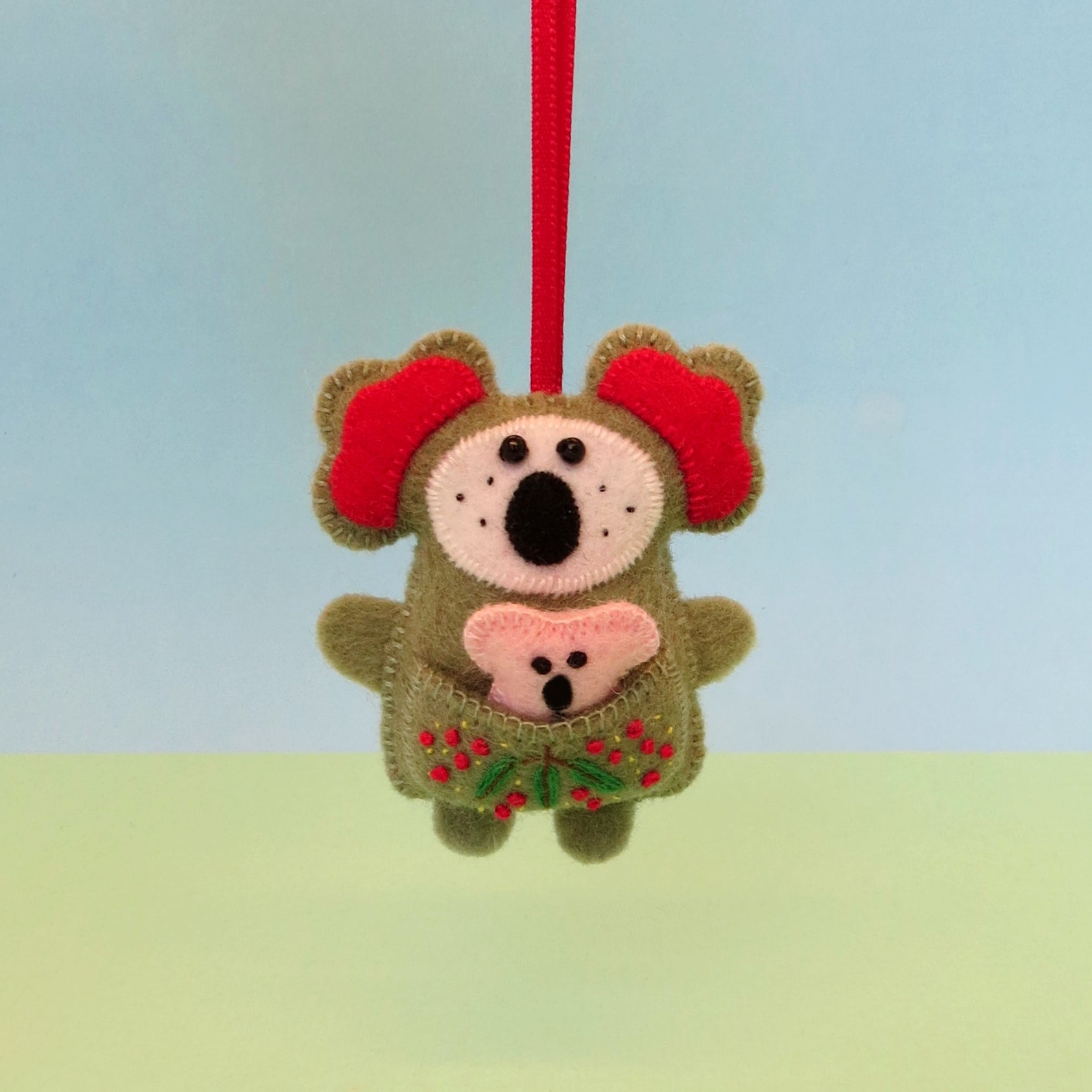Koala & Joey Wool Felt Ornament - Australian Animal